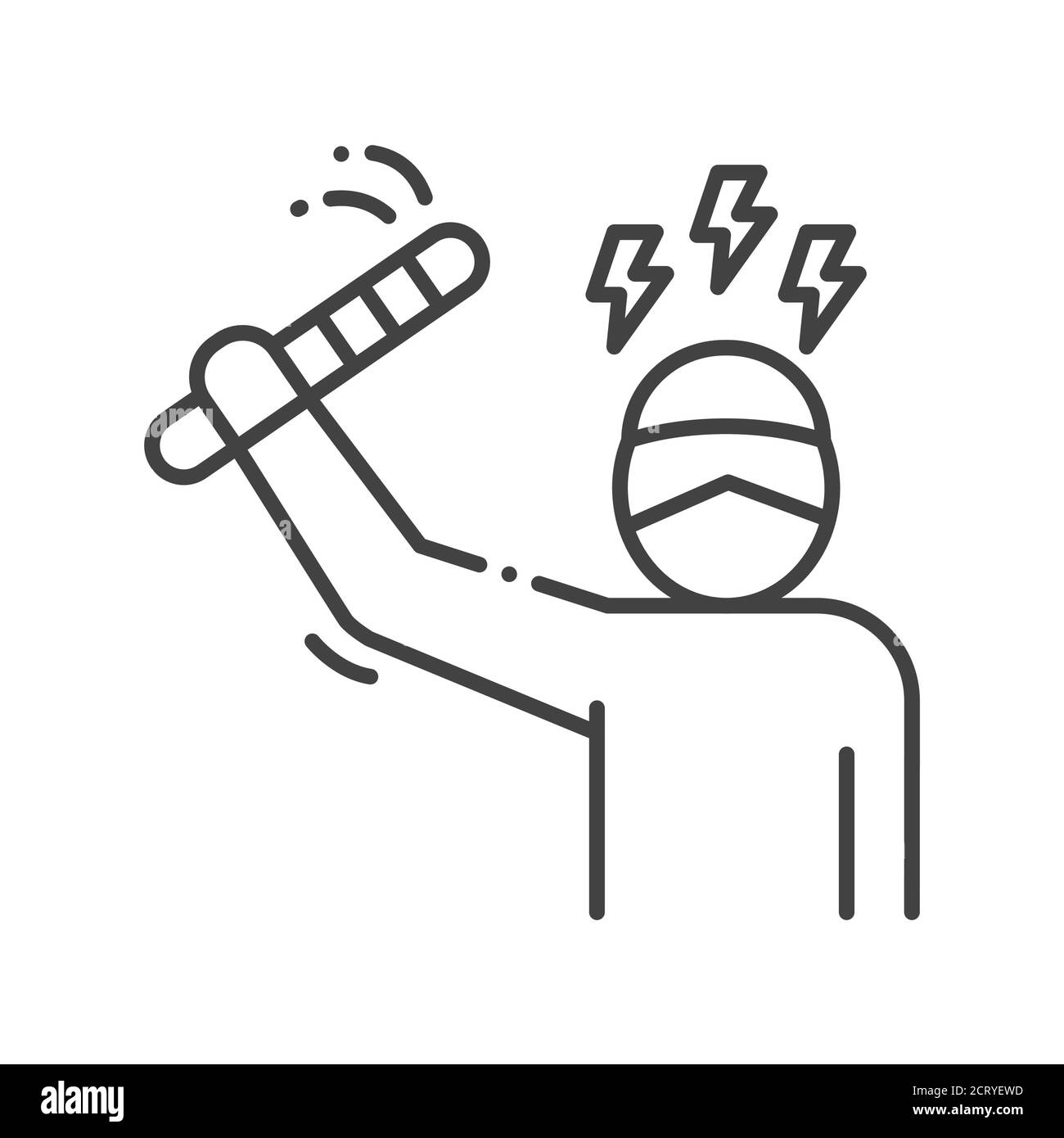 Icona della linea nera di minaccia per la vita umana. Molestie e violenza. Diritti umani. Accedi alla pagina Web, all'app mobile, al pulsante, al logo. Tratto modificabile. Illustrazione Vettoriale