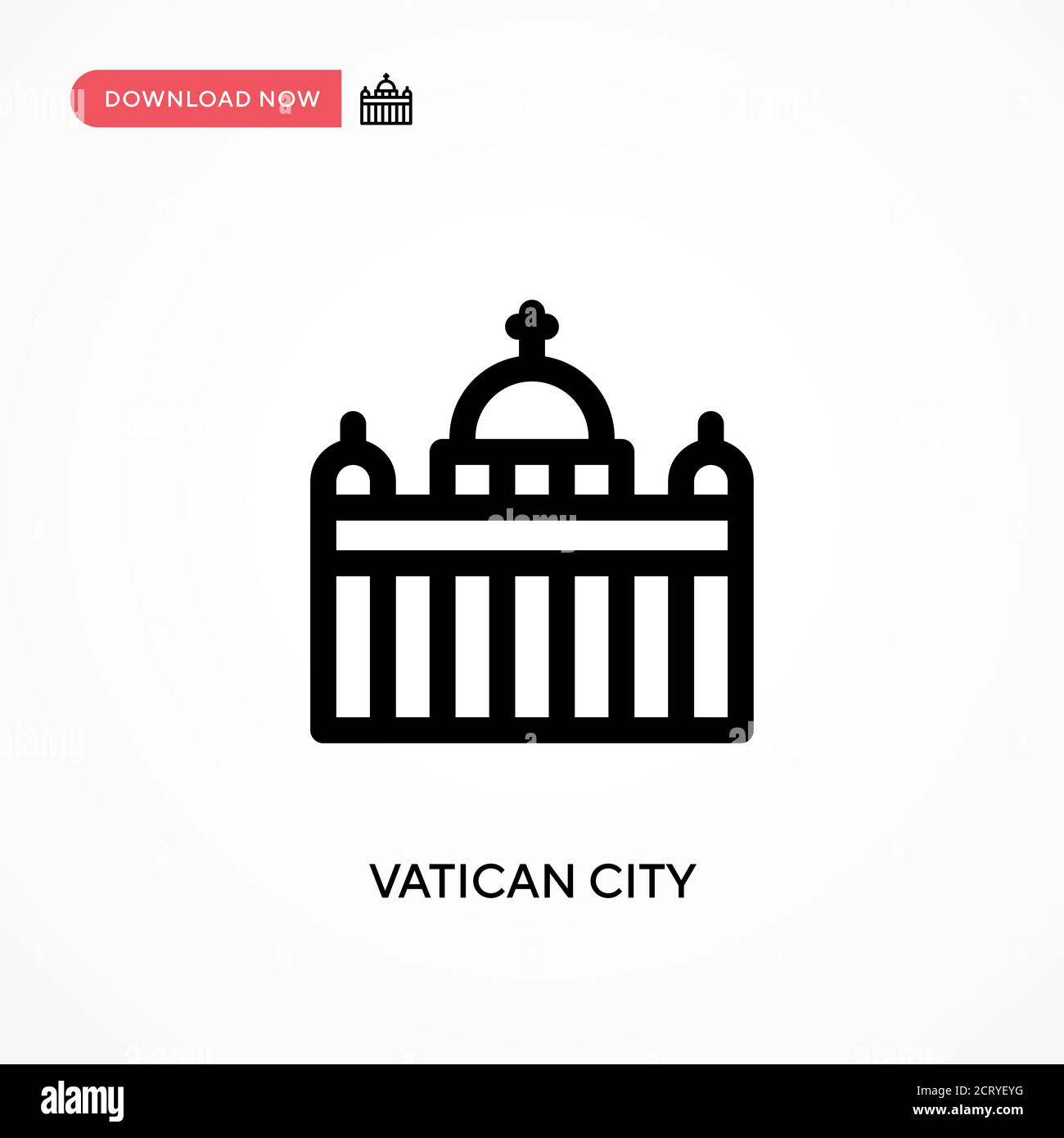 Icona vettore semplice della città del Vaticano. Illustrazione vettoriale semplice e moderna per siti Web o applicazioni mobili Illustrazione Vettoriale