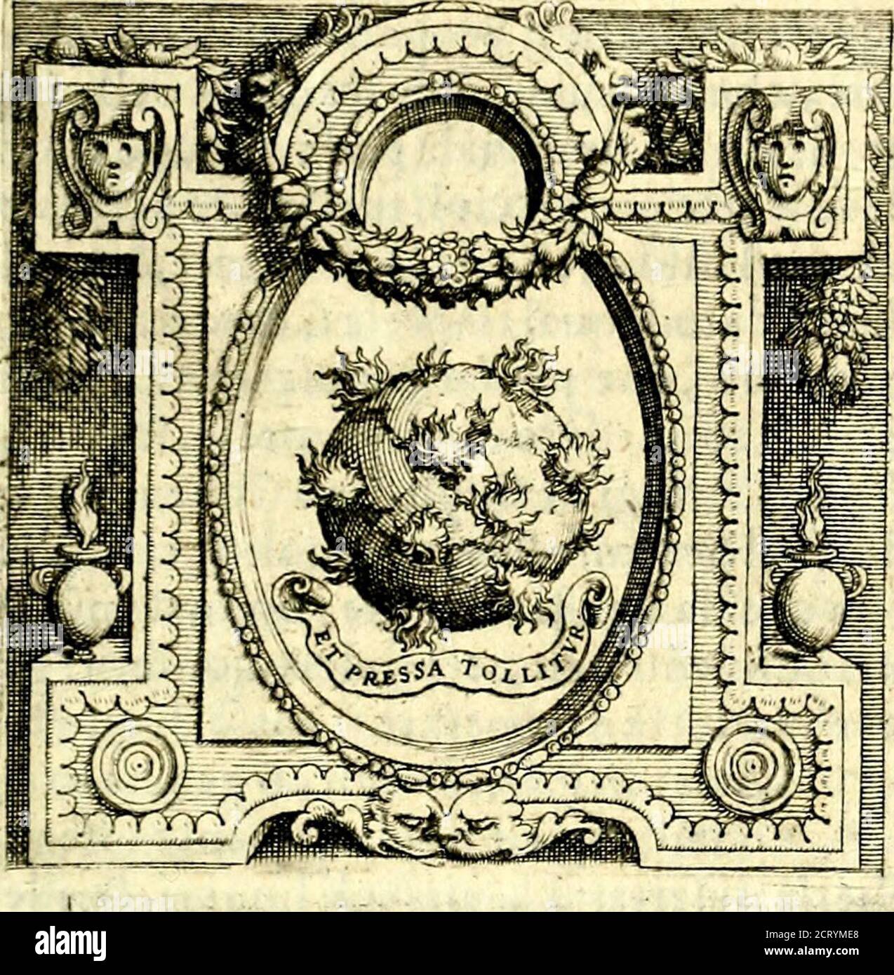 . Imprese illustri di diuersi, coi percorsi di Camillo Camilli, et con le figure intagliate in rame di Girolamo Porro Padouano .. . FER- FERMO PORRO.. Foto Stock