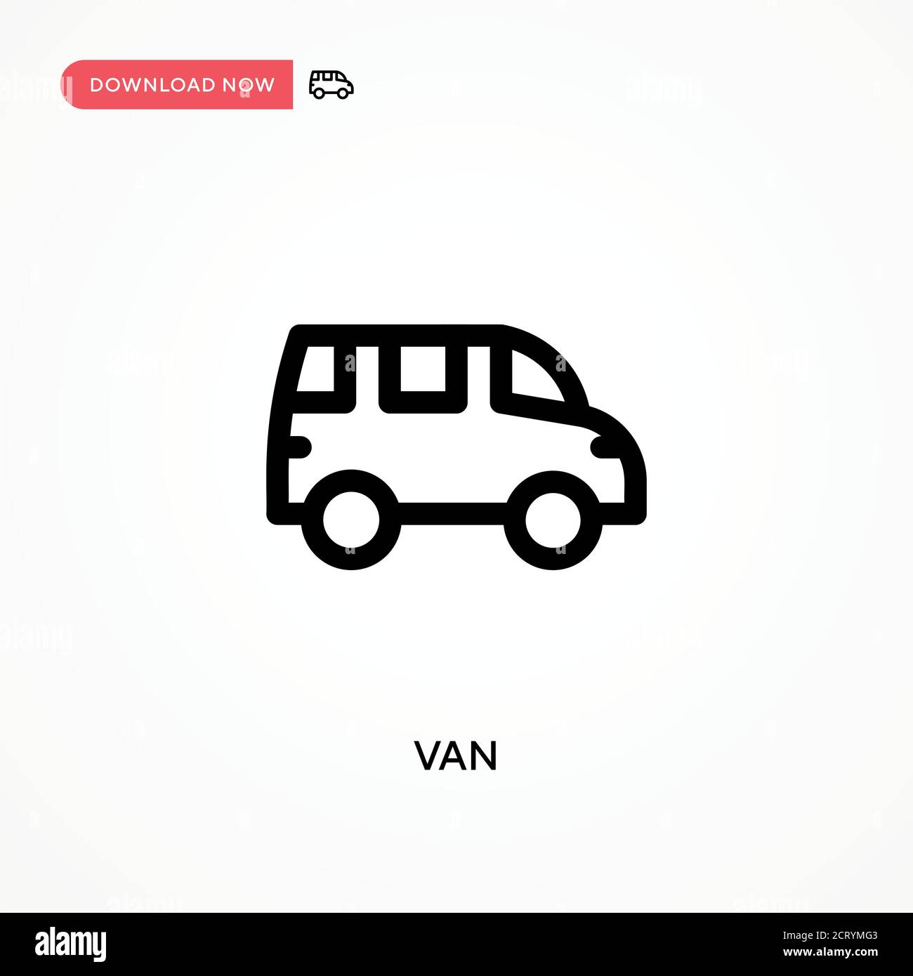 Icona vettore semplice van. Illustrazione vettoriale semplice e moderna per siti Web o applicazioni mobili Illustrazione Vettoriale