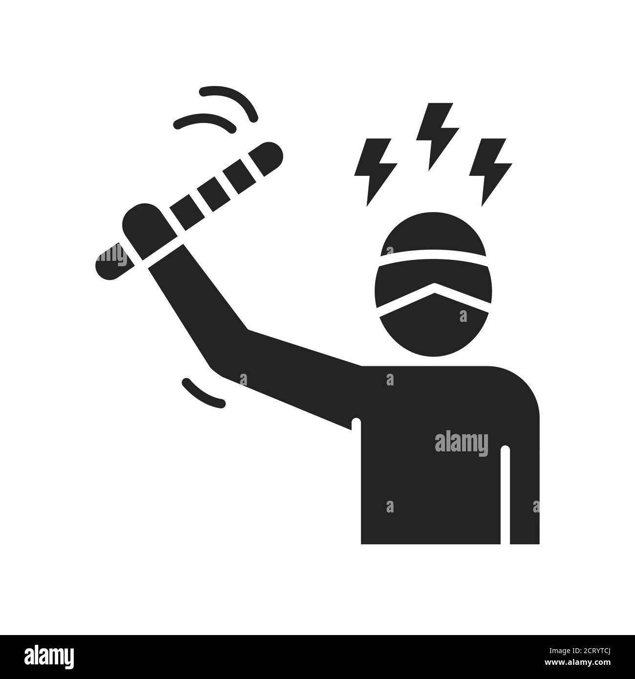 Minaccia alla vita umana glifo nero icona. Molestie e violenza. Diritti umani. Accedi alla pagina Web, all'app mobile, al pulsante, al logo Illustrazione Vettoriale