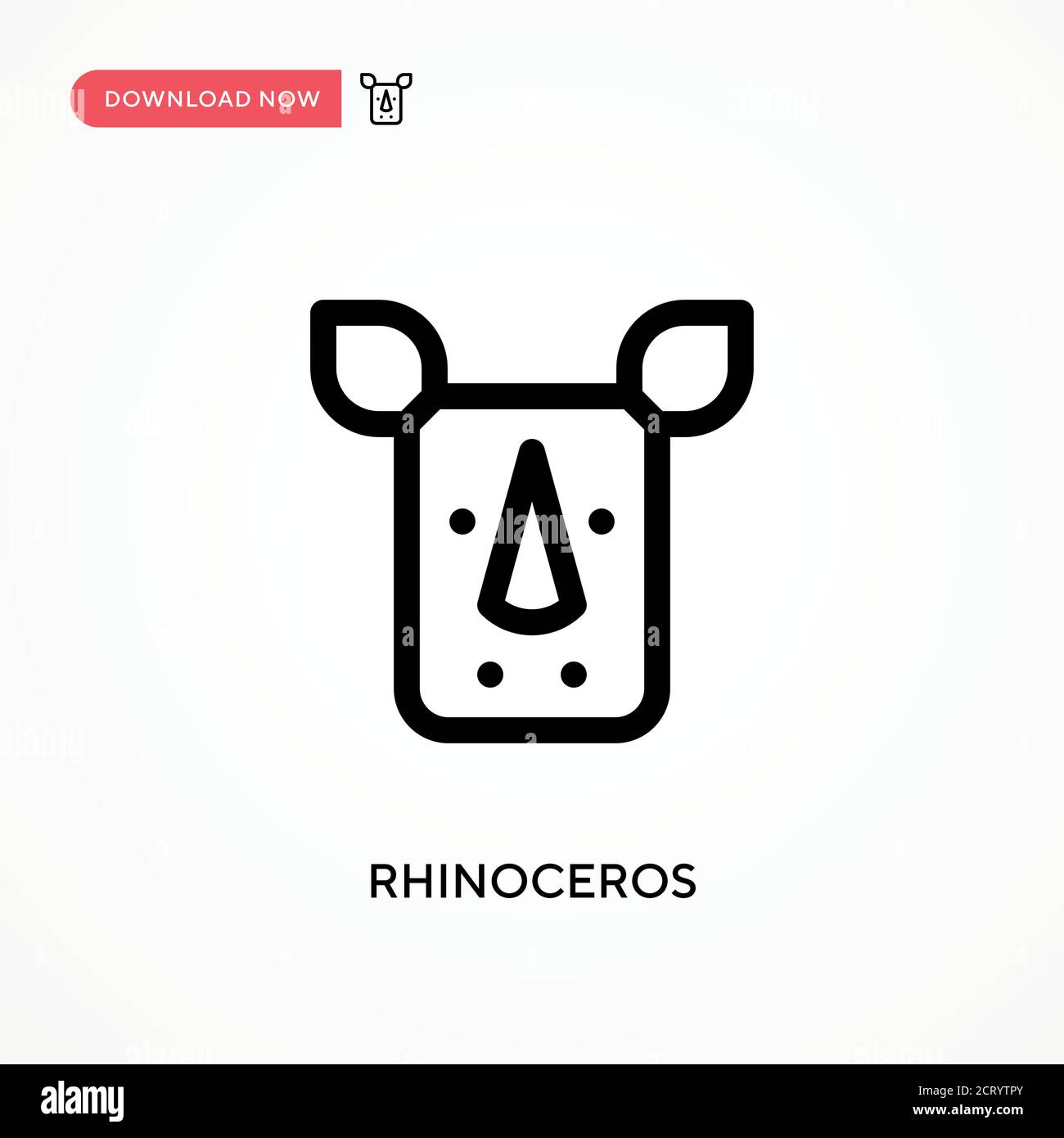 Rhinoceros icona vettore semplice. Illustrazione vettoriale semplice e moderna per siti Web o applicazioni mobili Illustrazione Vettoriale