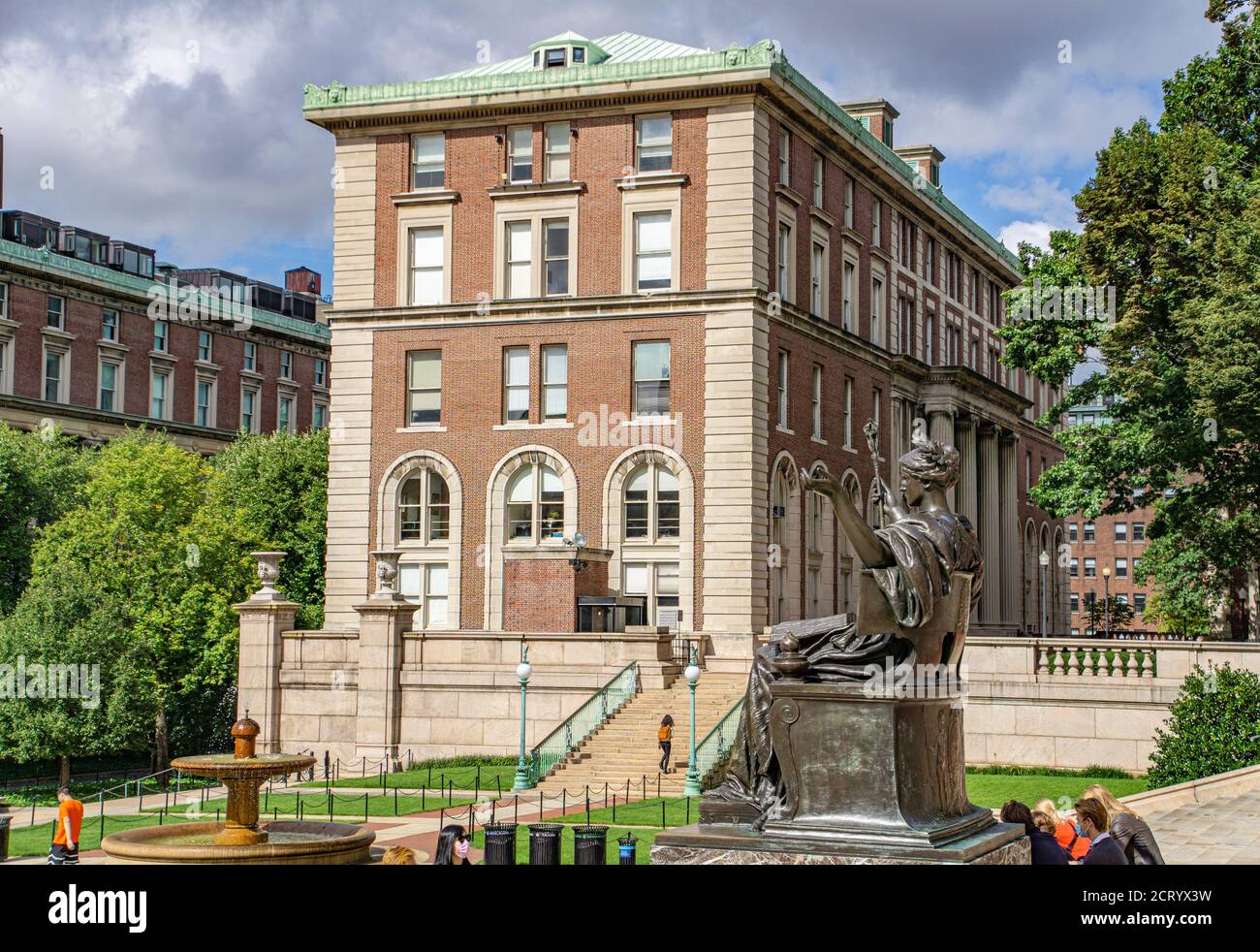 Dodge Miller Theatre e Alma Mater, Columbia University, New York City, New York, Stati Uniti Foto Stock