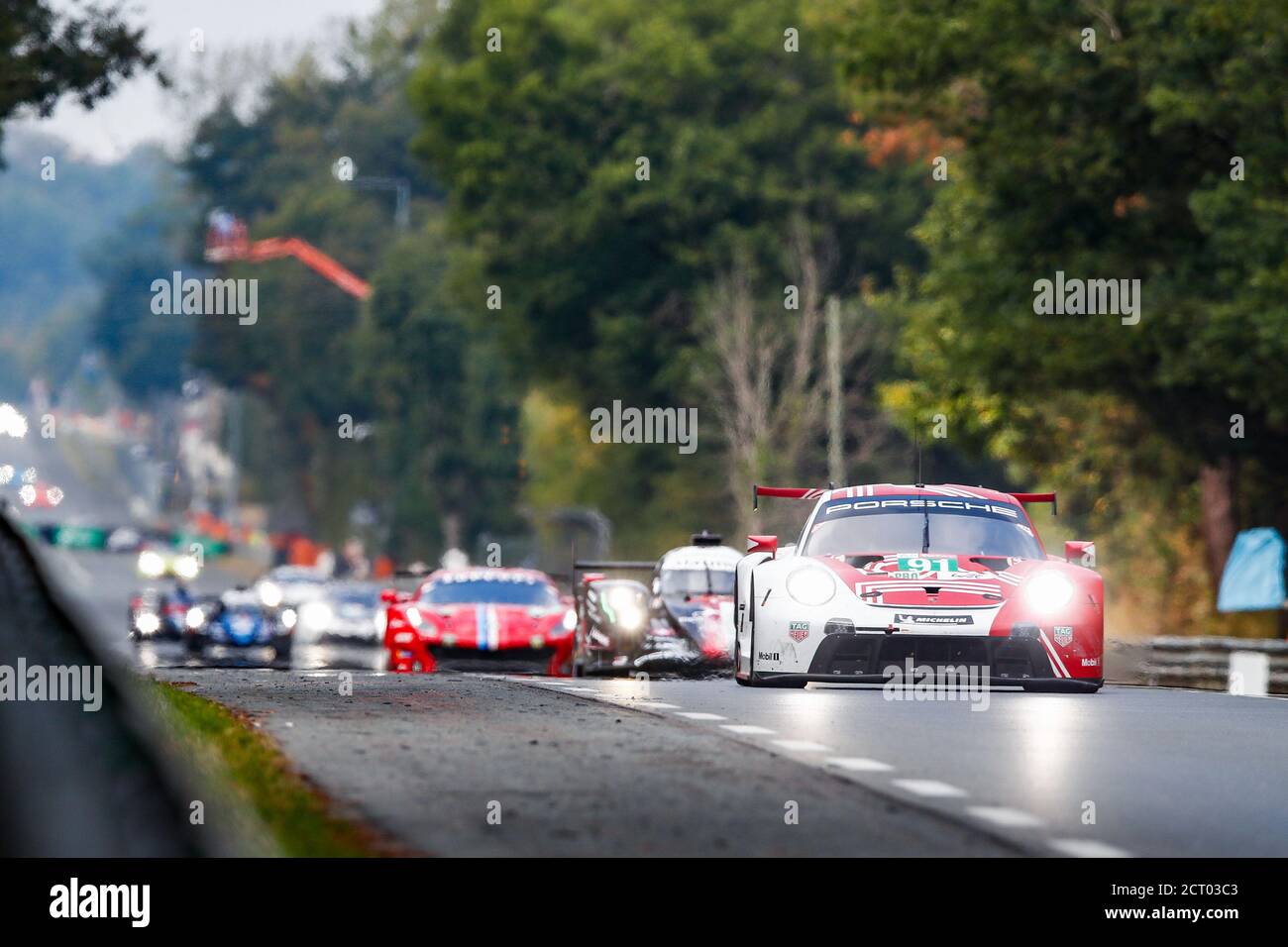 91 Bruni Gianmaria (ita), Lietz Richard (aut), Makowiecki Fr.d.ric (fra), Porsche GT Team, Porsche 911 RSR-19, in azione durante la 2020 24 ore di le M. Foto Stock