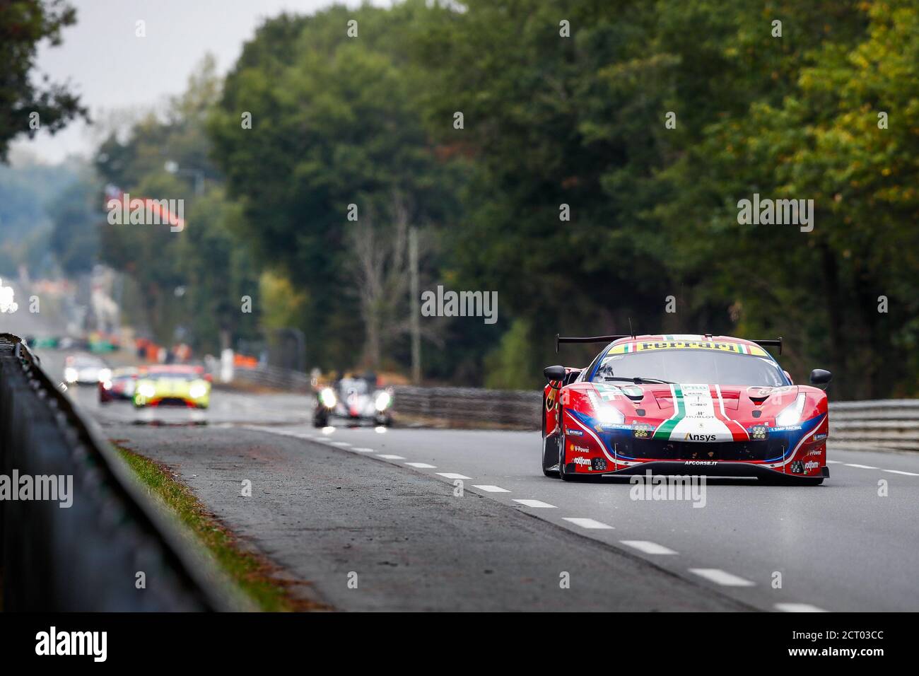 51 Calado James (gbr), Pier Guidi Alessandro (ita), Serra Daniel (bra), AF Corse, Ferrari 488 GTE Evo, azione durante la 2020 24 ore di le Mans, 7° Foto Stock