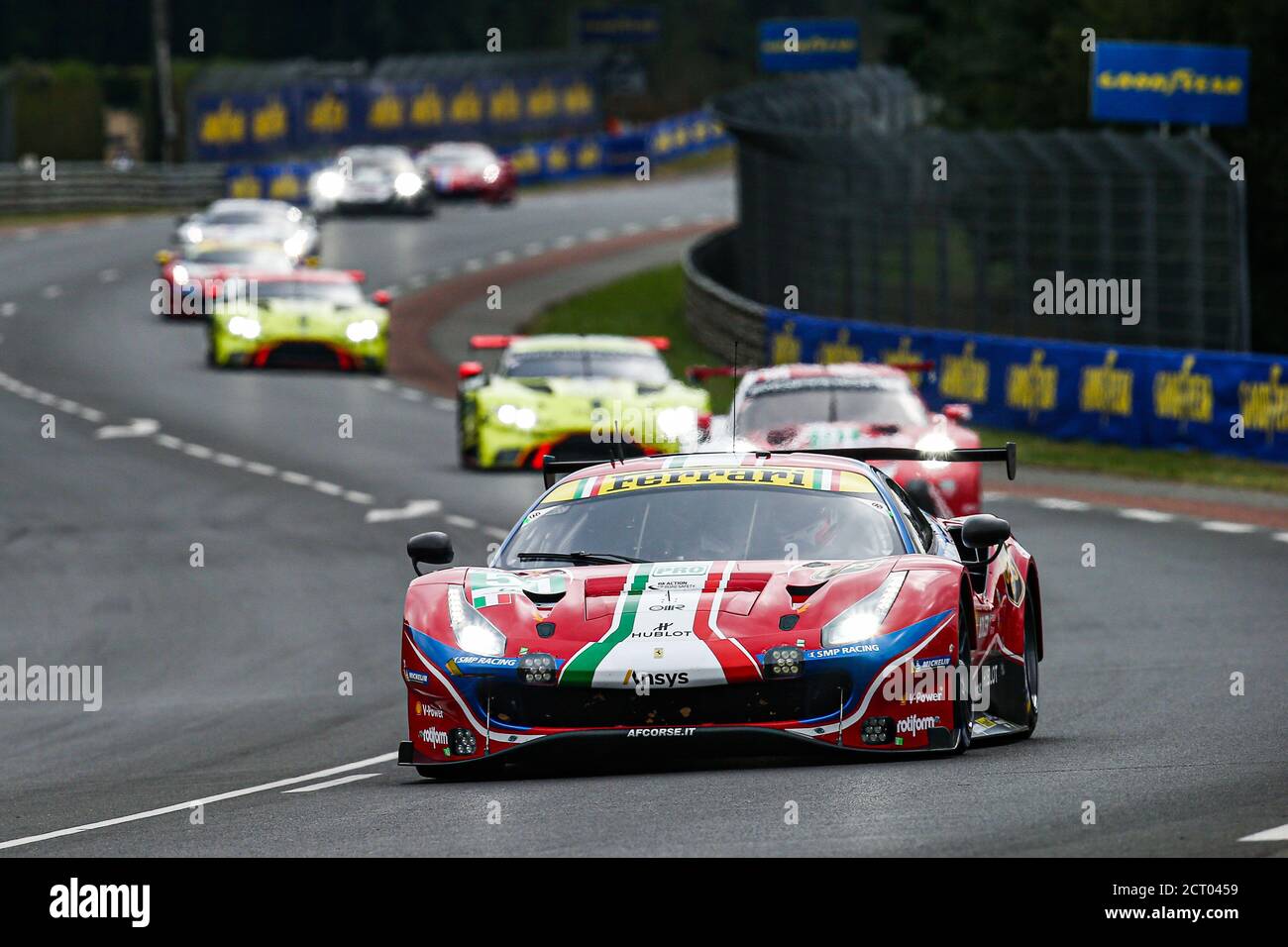 51 Calado James (gbr), Pier Guidi Alessandro (ita), Serra Daniel (bra), AF Corse, Ferrari 488 GTE Evo, azione durante la 2020 24 ore di le Mans, 7° Foto Stock