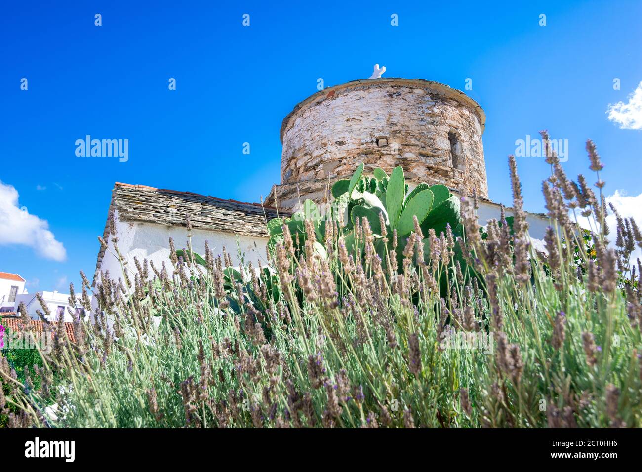 Il vecchio villaggio di Chora nell'isola di Alonnisos, Grecia. Foto Stock