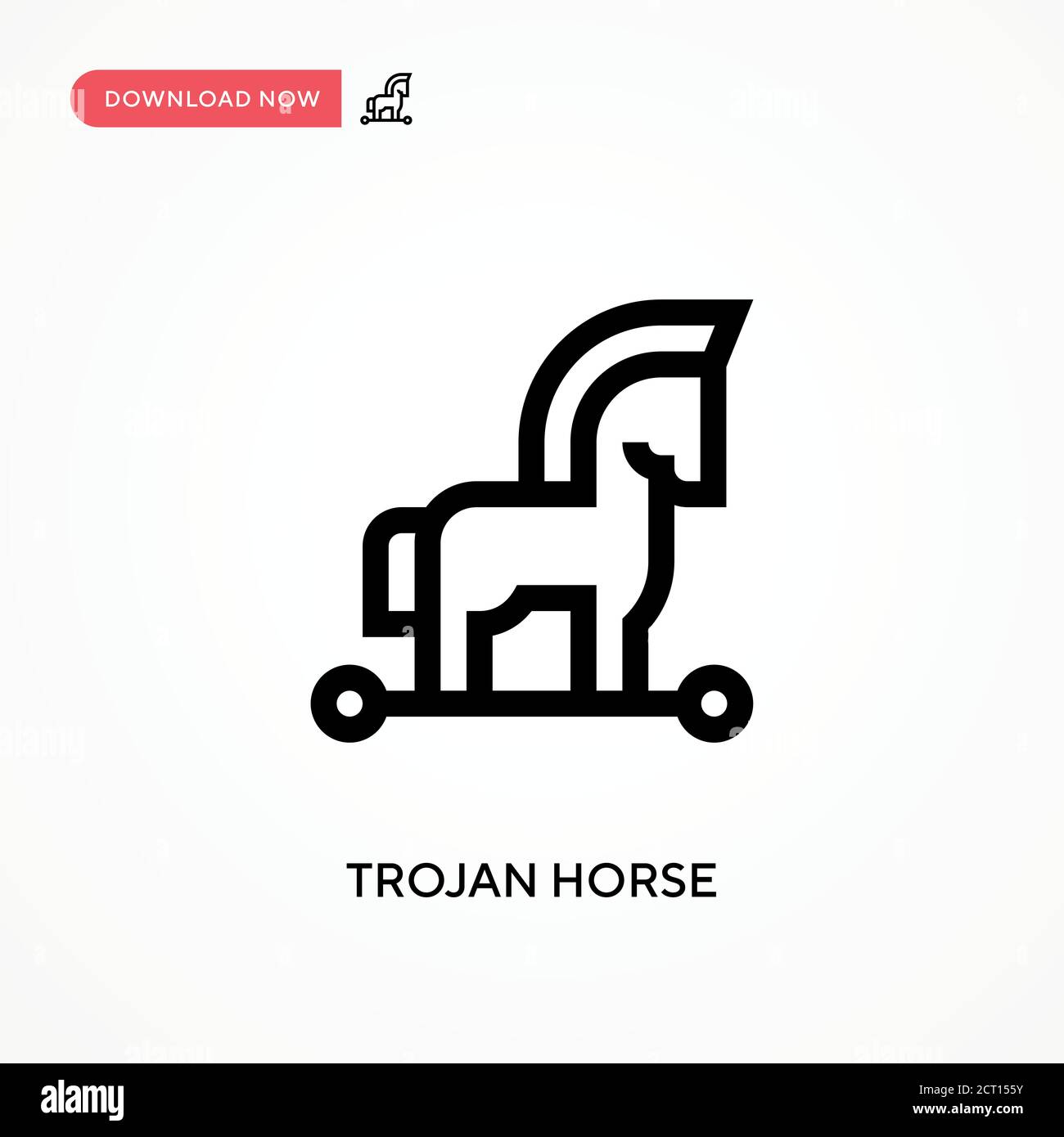 Cavallo di Troia semplice vettore icona. Illustrazione vettoriale semplice e moderna per siti Web o applicazioni mobili Illustrazione Vettoriale
