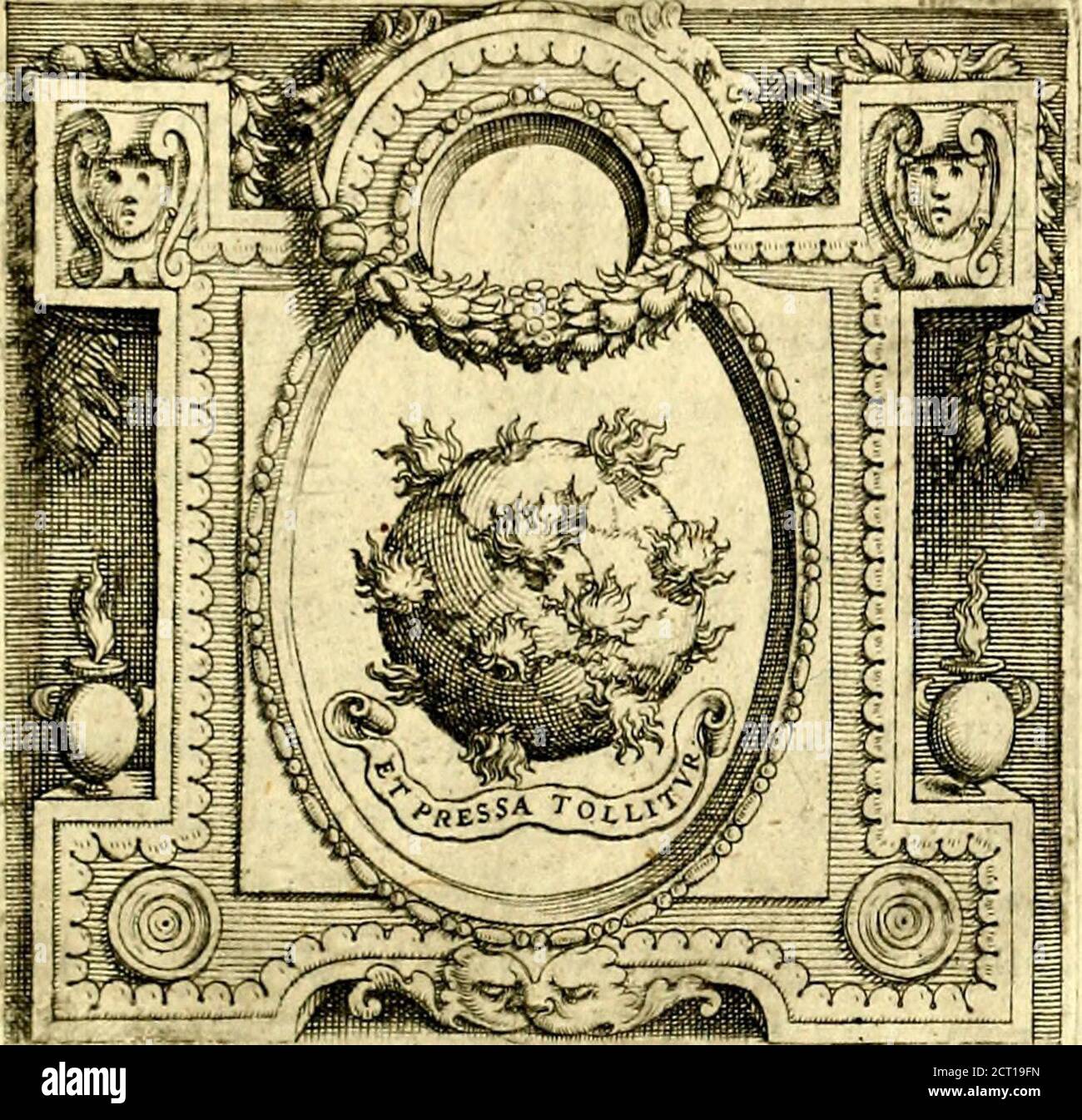 . Imprese illustri di diuersi, coi percorsi di Camillo Camilli, et con le figure intagliate in rame di Girolamo Porro Padouano .. . FER- FERMO PORRO.. Foto Stock