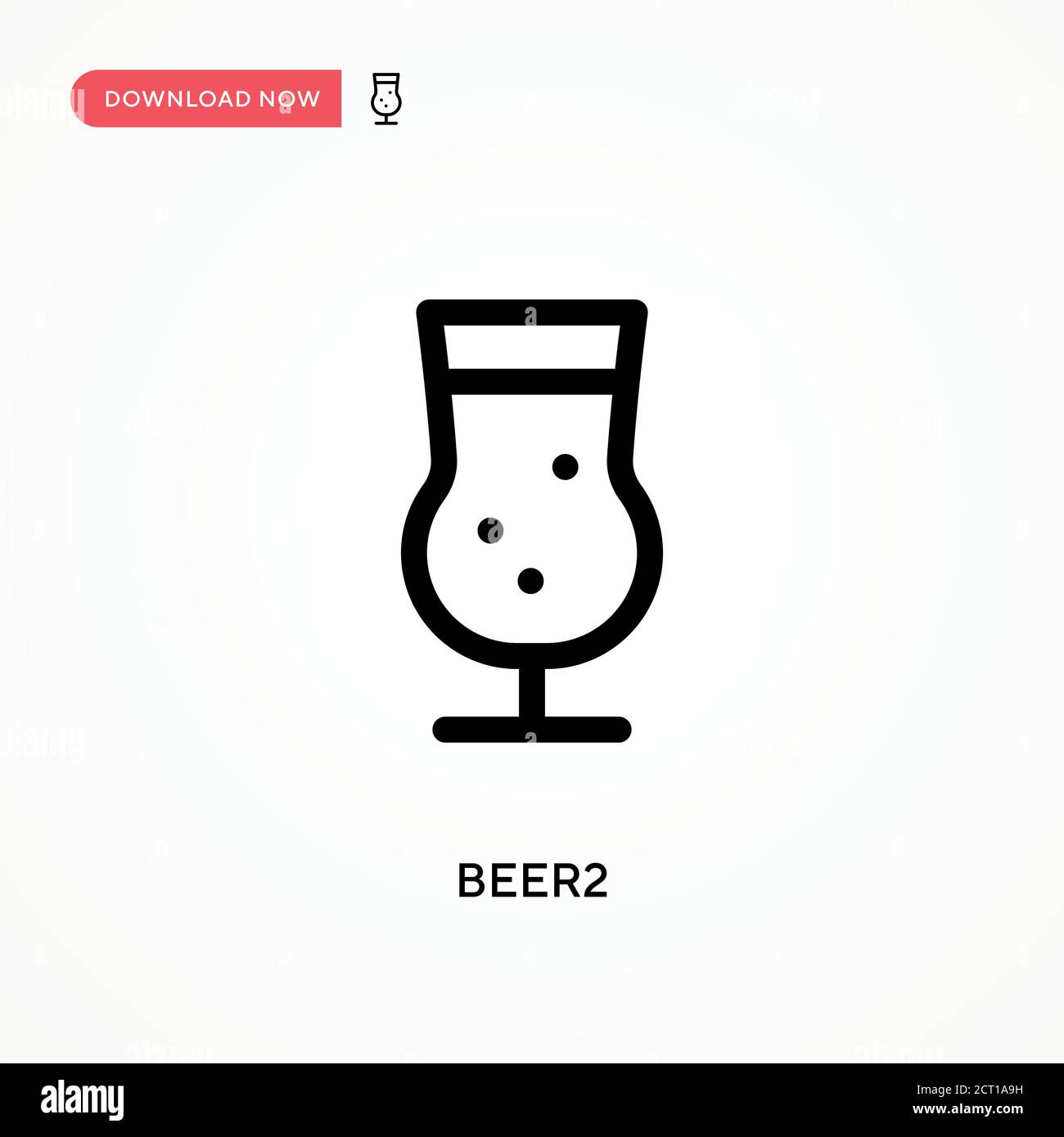 Icona vettore semplice Beer2. Illustrazione vettoriale semplice e moderna per siti Web o applicazioni mobili Illustrazione Vettoriale