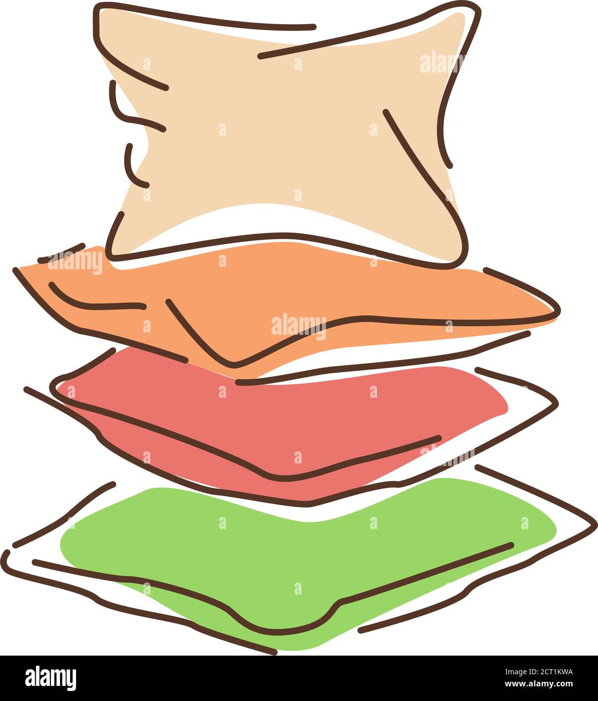 Icona della linea di colore dei cuscini. Sostegno del corpo a riposo per comodità, terapia o decorazione. Pittogramma per pagina web, app mobile, promo. PROGETTAZIONE GUI UI UX Illustrazione Vettoriale