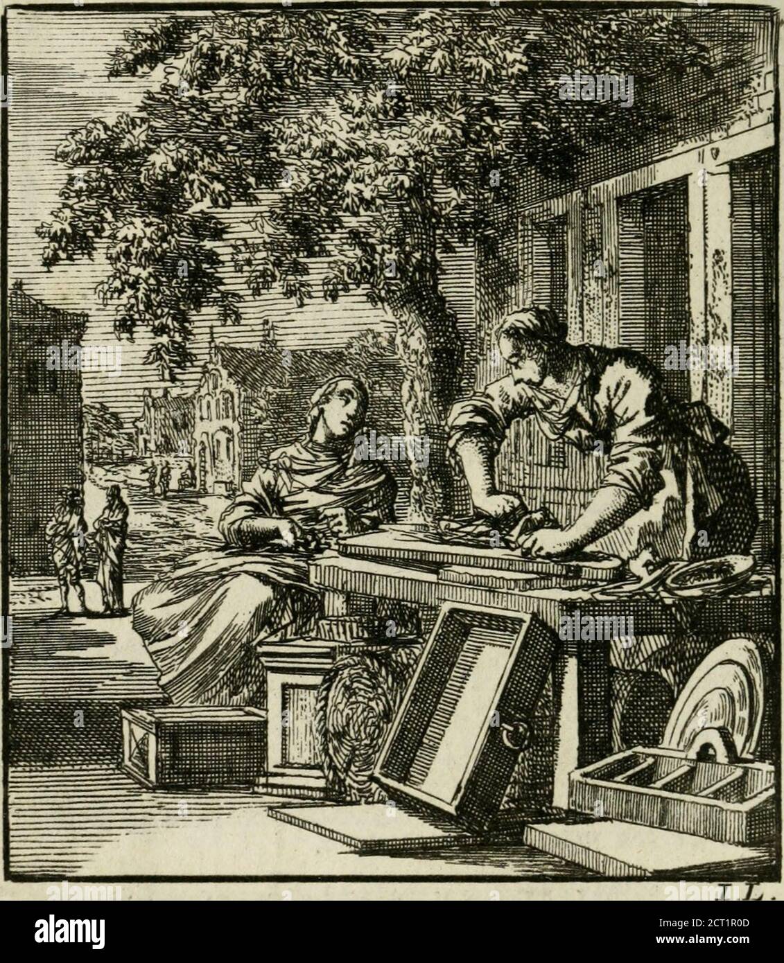 . Het leerzaam huisraad : vertoond in vyftig konstige figuuren, met godlyke spreuken stichtelyke verzen . ren IP.ng zyn wooning hiel;BV vuihjzheid en itoFder zonden! Parola zo ontdaan, en onbercid. Die alderhoogfte Majefteit,Die Herre en Nieren kan beproeven, V^erwacht, tcr^yl men leedigzit, Wat fnoodc achtelooseid is dit!Hoe verre wykt dit van t behoeven! Waakt uit dien onluft, traage Ziel, EER fchande en fchadc u overviel, ML UK AS XI!: 4r, -^6aar indien dezelve dicniikmcht in zyn hcriezoude zeggen, myn heer e leriocft ie komen, en zoudebnrien de klinhent^ Foto Stock
