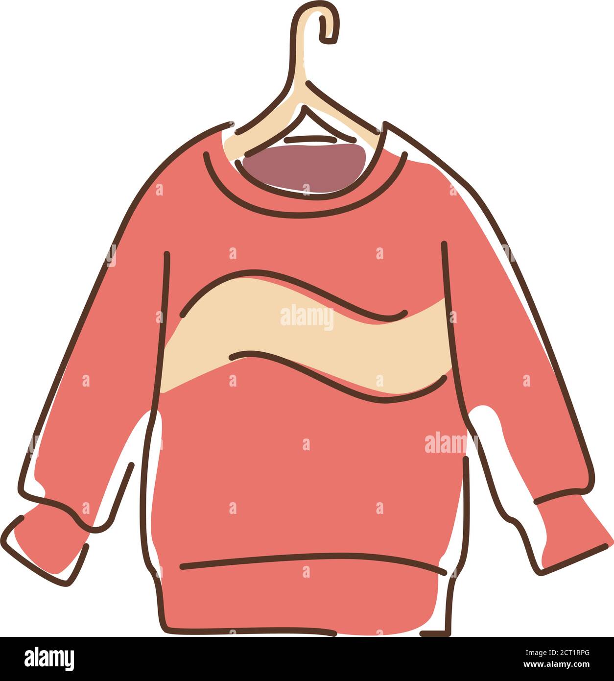 Icona della linea di colore del pullover. Un capo di abbigliamento in lana  che copre la parte superiore del corpo e delle braccia. Pittogramma per  pagina web, app mobile, promo. UI UX
