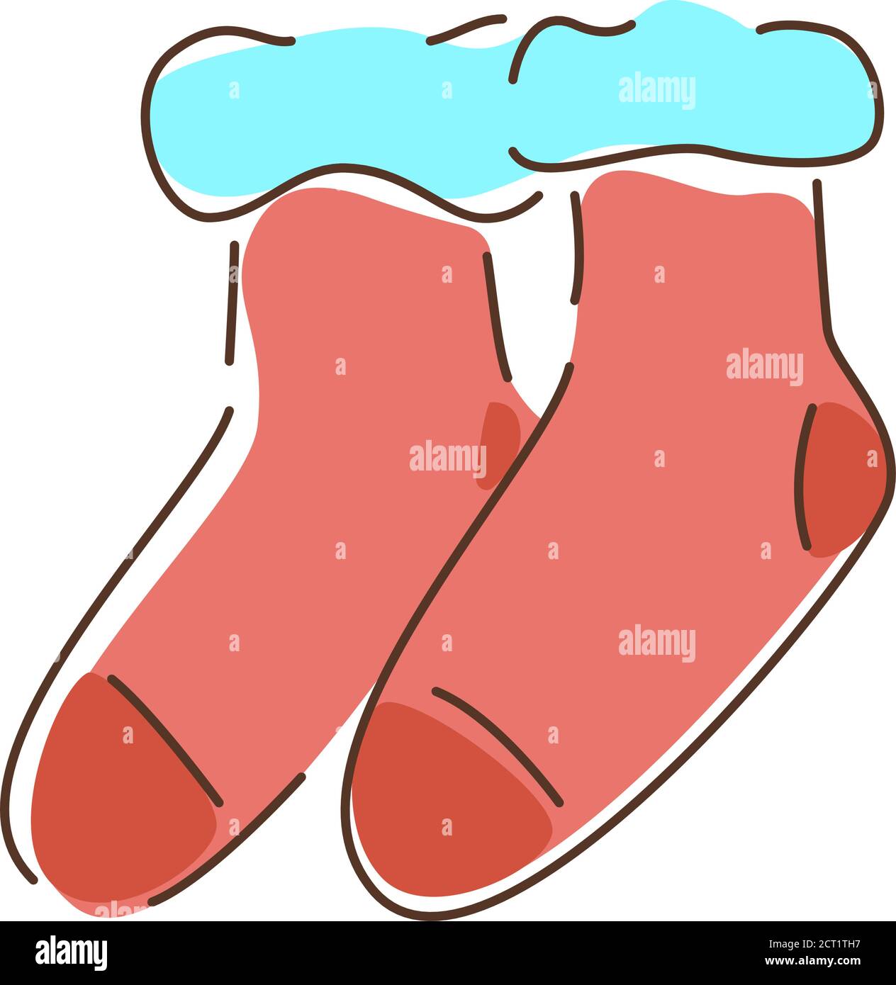 Icona linea colore calze. Pezzo di abbigliamento indossato sui piedi e spesso coprire la caviglia o una parte del polpaccio. Pittogramma per pagina Web, app mobile Illustrazione Vettoriale