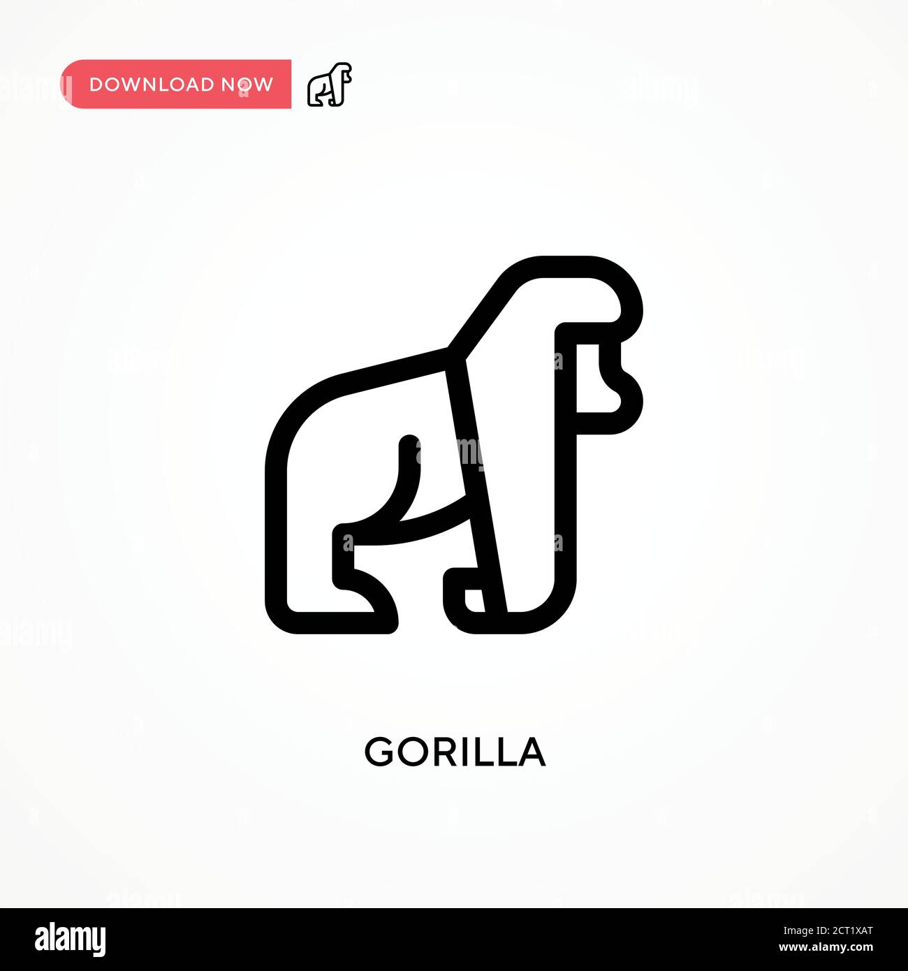 Icona vettore semplice Gorilla. Illustrazione vettoriale semplice e moderna per siti Web o applicazioni mobili Illustrazione Vettoriale