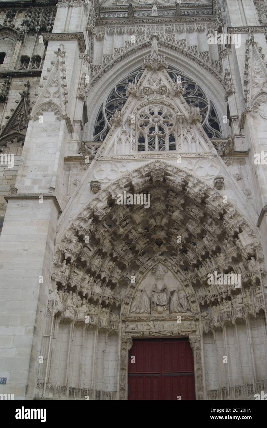 Cathédrale Saint-Etienne d'Auxerre,Yonne,France.Détail.style gothique.Catholique.Monument historique depuis 1840. Foto Stock