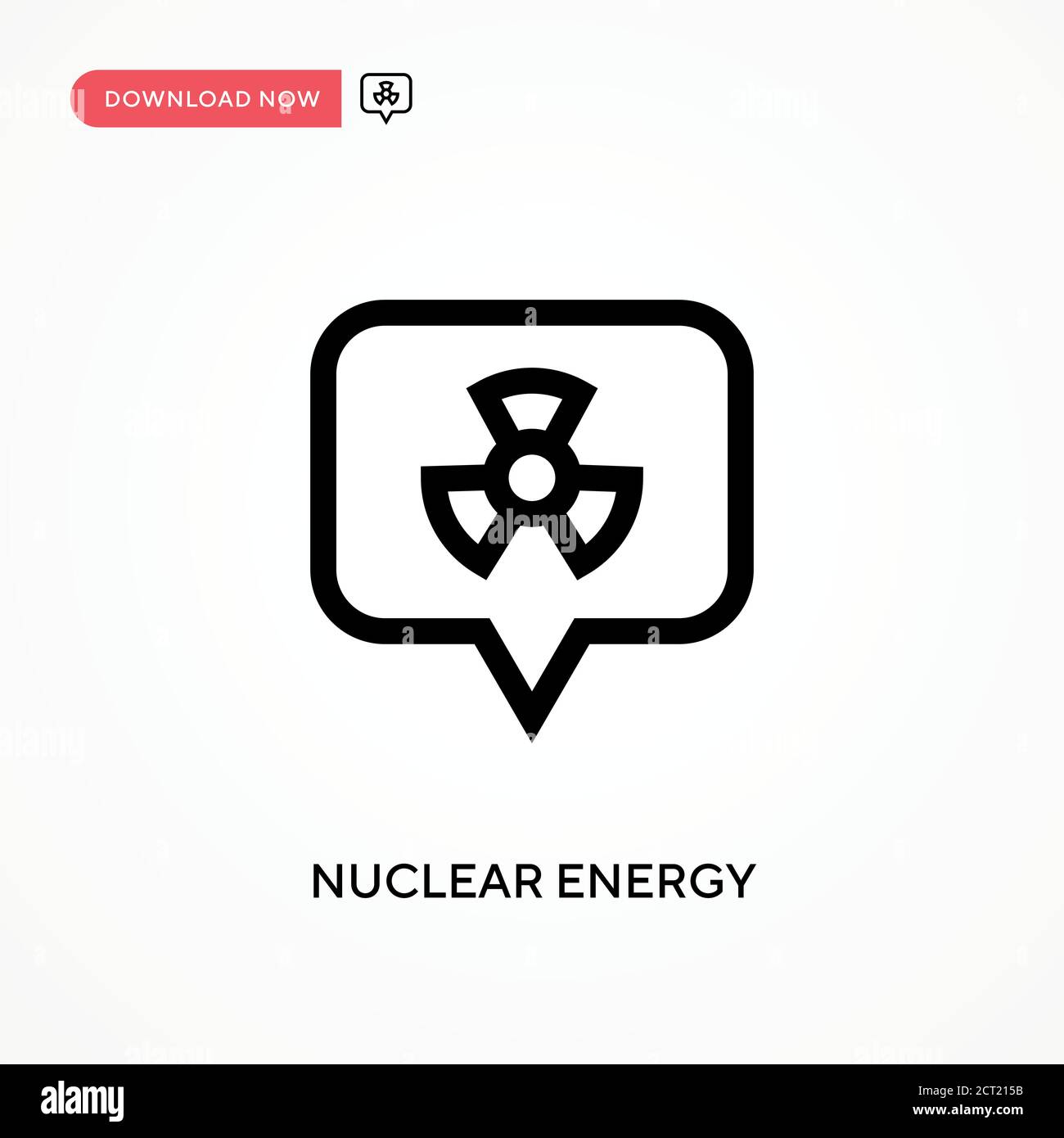 Icona vettore semplice energia nucleare. Illustrazione vettoriale semplice e moderna per siti Web o applicazioni mobili Illustrazione Vettoriale