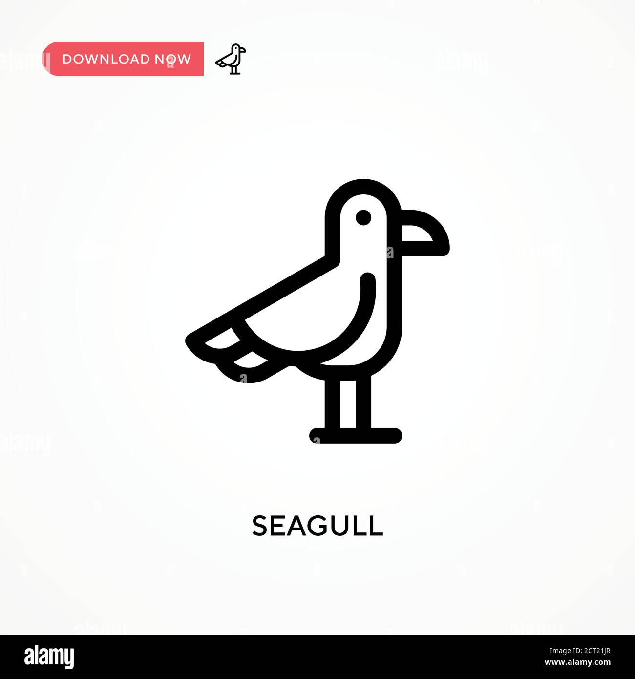 Icona vettore semplice Seagull. Illustrazione vettoriale semplice e moderna per siti Web o applicazioni mobili Illustrazione Vettoriale