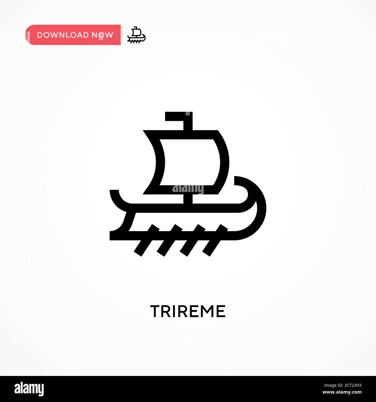 Icona vettore semplice trireme. Illustrazione vettoriale semplice e moderna per siti Web o applicazioni mobili Illustrazione Vettoriale