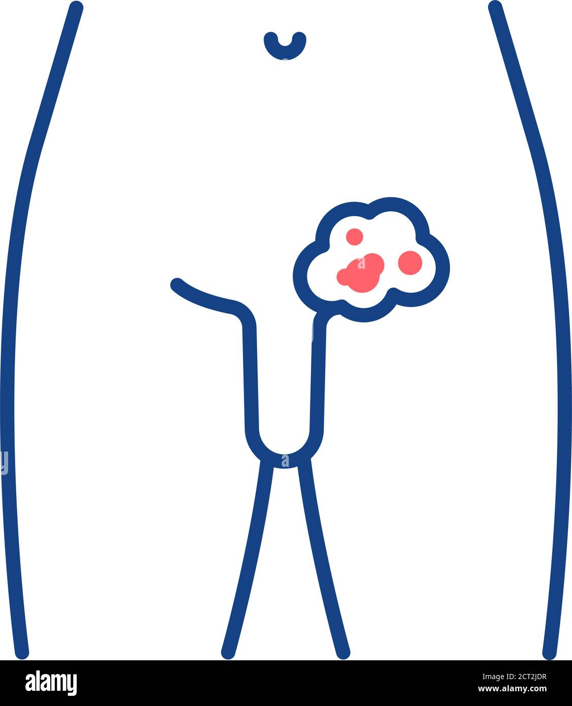 Icona del colore della linea del cancro testicolare. Concetto di malattia dell'organo maschile. Neoplasia maligna. Accedi alla pagina Web, all'app mobile, al pulsante, al logo. Illustrazione Vettoriale
