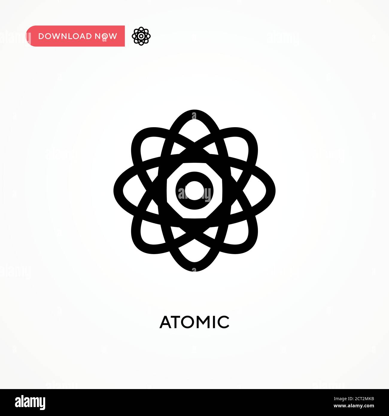 Icona vettore semplice atomico. Illustrazione vettoriale semplice e moderna per siti Web o applicazioni mobili Illustrazione Vettoriale
