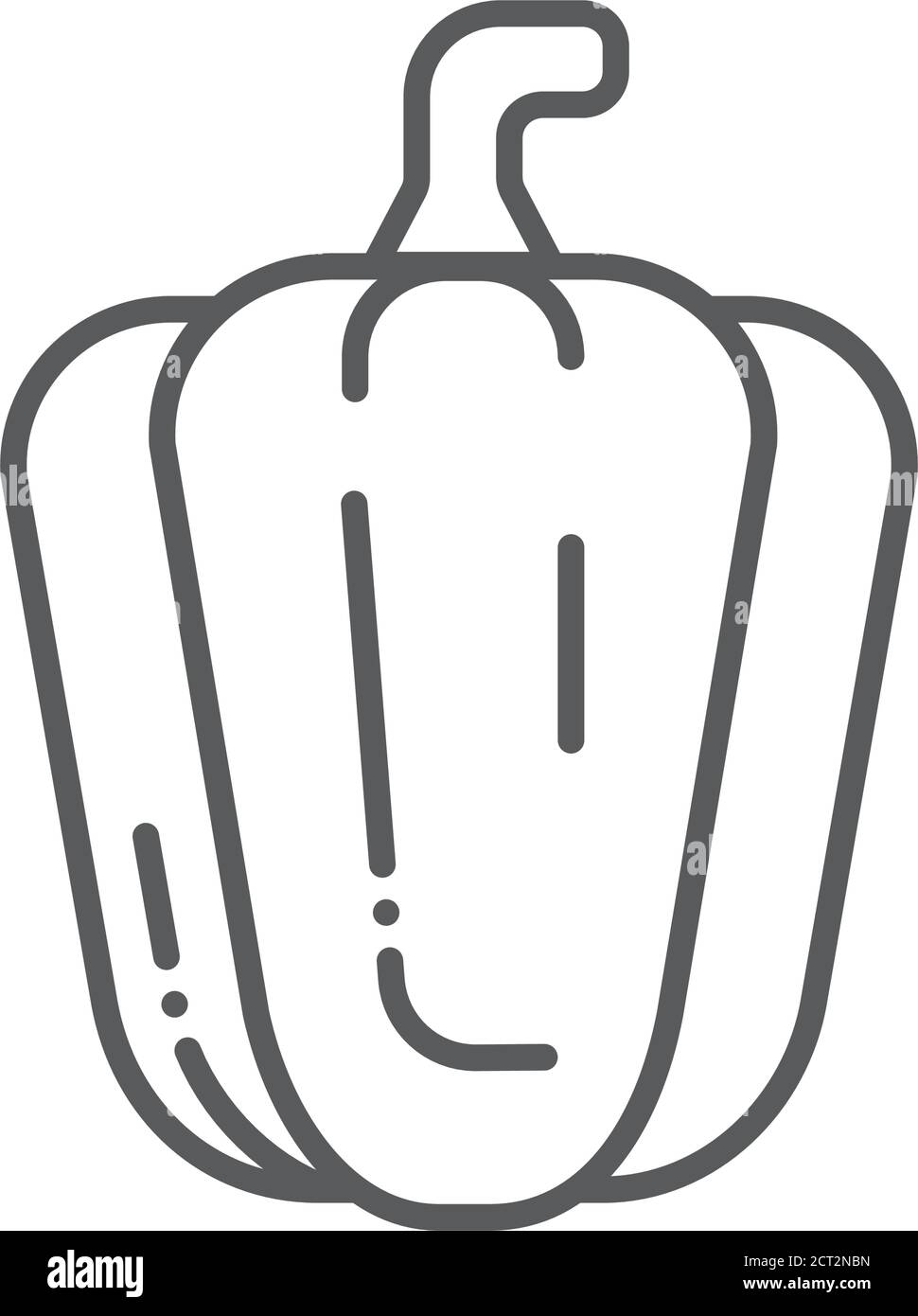 Icona bulgaro di pepper nero. Vegetale naturale. Cibo sano e biologico. Ingrediente di cottura. Pittogramma per pagina web, app mobile, promo. GUI UI UX Illustrazione Vettoriale