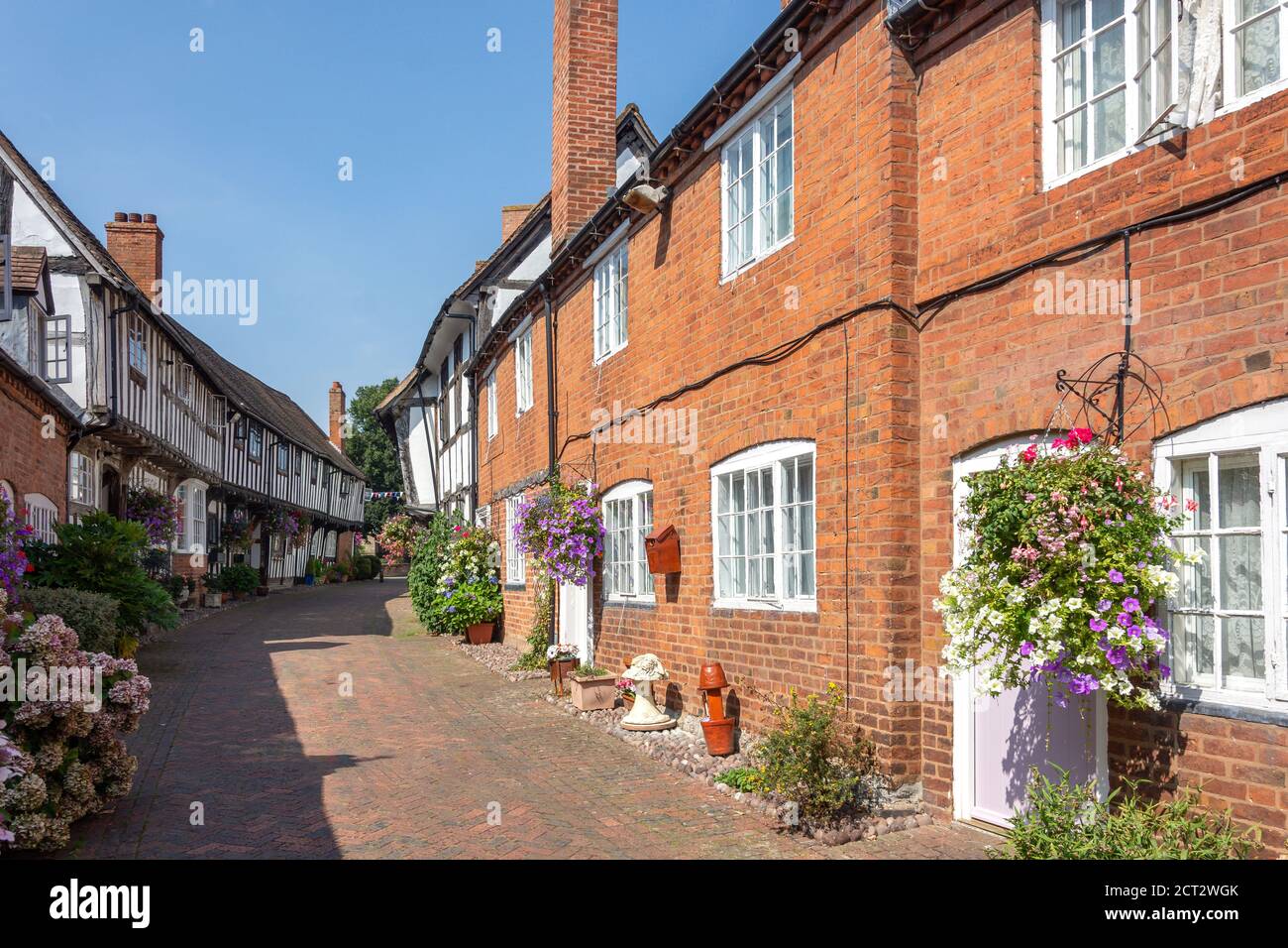 Edifici d'epoca, Malt Mill Lane, Alcester, Warwickshire, Inghilterra, Regno Unito Foto Stock