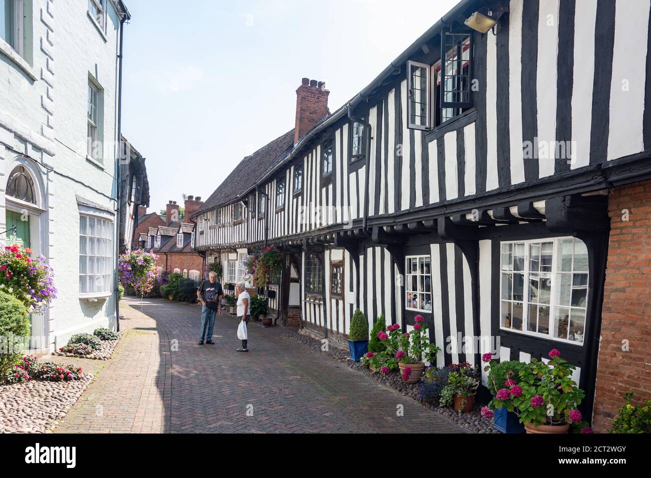 Edificio con struttura in legno del XVII secolo, Malt Mill Lane, Alcester, Warwickshire, Inghilterra, Regno Unito Foto Stock