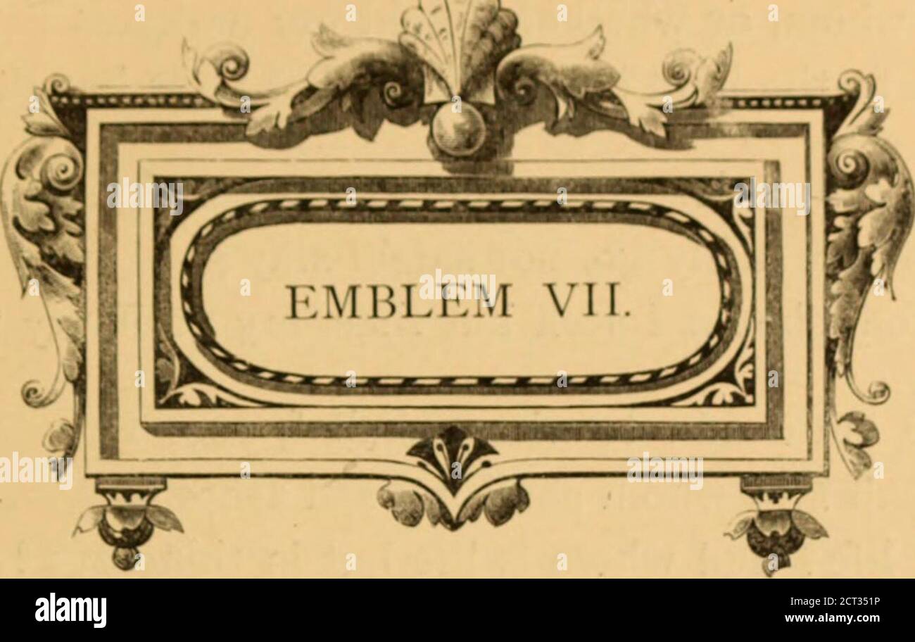 . Emblemi di Quarles . Perché hai il tuo volto e la tua più Santa via per il tuo nemico?-GIOBBE XIII. 24 PERCHÉ hai sfumato la tua bella faccia? O whyDoes che eclisciando la mano così denyLe sole del tuo occhio anima-vivificante? Senza quella luce, che luce rimane in me?Tu sei la mia vita, la mia via, la mia luce ; in theIo vivo, mi muovo e dai tuoi raggi vedo. Tu sei la mia vita ; se tu, ma volti, •la mia vita mille morti : tu sei la mia via ; senza di te, J^ORD, io non viaggio, ma mi perdo. La mia luce tu sei; senza il tuo sguardo glorioso,i miei occhi sono oscurati di notte perpetua.Mio DIO, tu sei la mia via, m Foto Stock