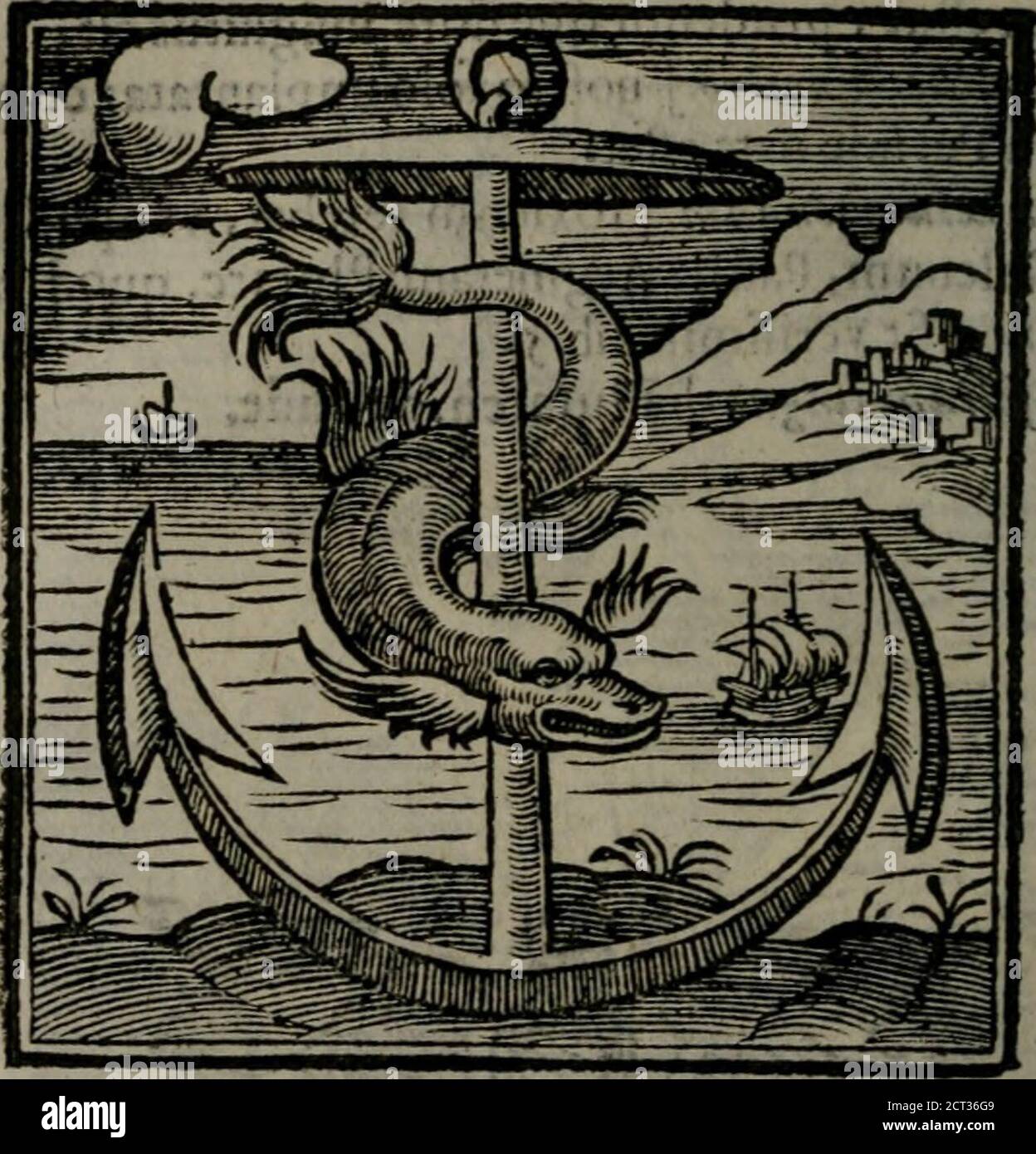 . Blemata v. cl. Andreae Alciati : cu imaginibus plerisque restitutis ad mentem auctoris . Prin. 8 dollari jindYea Alciati Princcps fubdicorum incolumitatcmpcocurans. J:„; ■ EMBLEMA CXLIII.. TJT ATI 11 quotiesconturbanf &quoraraires»Tum mtferos nautcn anchora incittiuat:Hanc piu4 erga homines Delphin compleBitur, IMU THtiti4 vt pojfitfigurier illa vadis.^iam decet h&c memores ghiare infigia Infigia Refeo duchod. CLAVD. Μ i N. EO DE Μ omnino^enfu ciixit Marcellinus lib• 29.Ιηιριΰηηιεββ curam fautis ^//e»&lt;e.Princeps enim dctisc habere peripe^iim fciibi minin^ Foto Stock