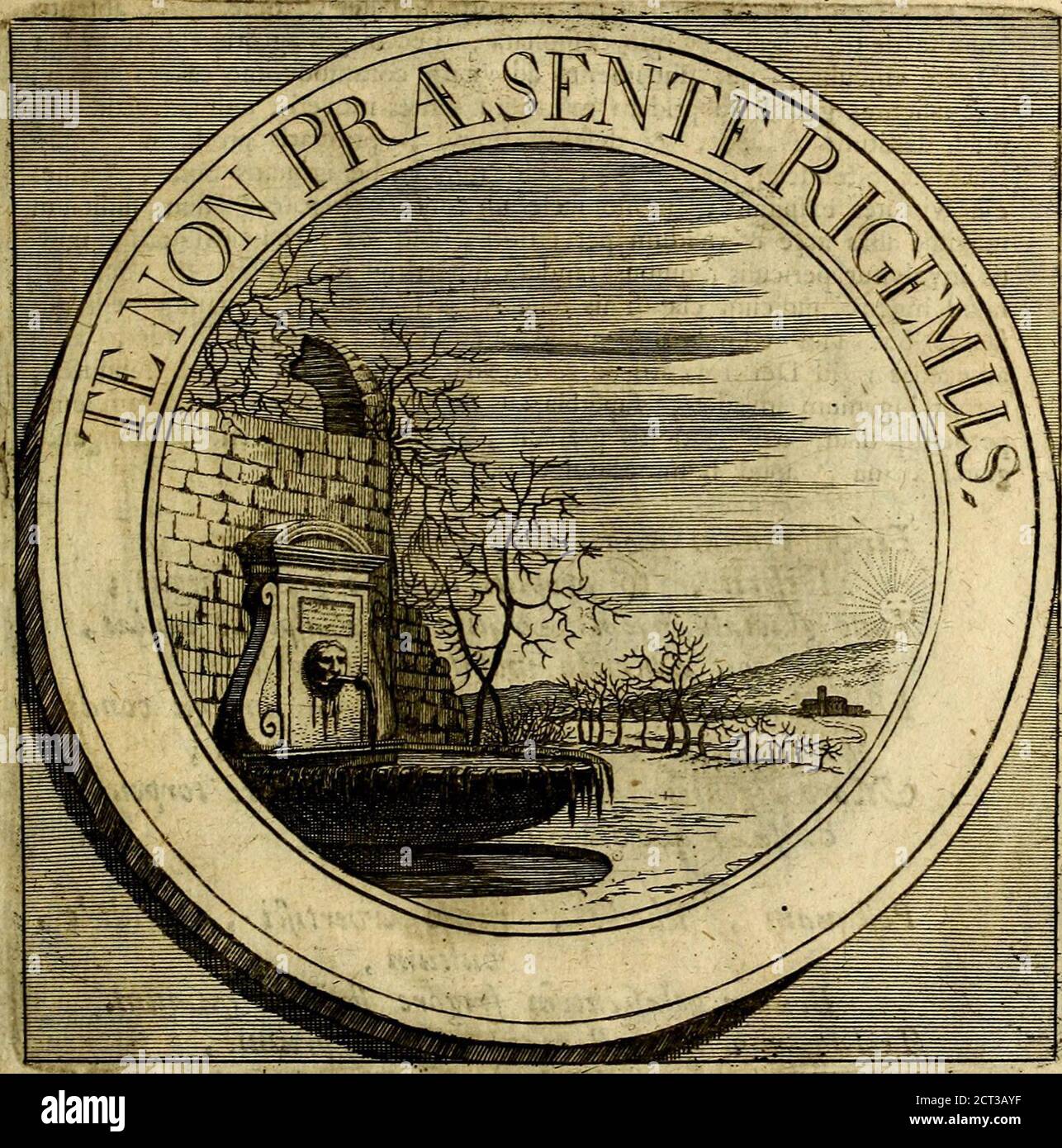 . Philotei symbola christiana : quibus idea hominis christiani exprimitur . Qu*ex re folatium capit animus nofter , gaudetq; nuriquam ita remorum absfe divinum eiTe auxilium , ut non cognoJcatur : pleniore mox linc JE pcr nubbcs cxferturum , ubi femoto mcworis regimento pectus hafflitum re-creabit , gauditicis perfusis; Obfcuro vivit tempeftas borrida ccelo , Nimborumc^ minis acribus aura fremit.Nofcitur ille tamen fulgentt lumine Pboebus, Atojh cadente, licet debtlis , imbre mtcat.non vent remoomnem penitus tot nubbla lucem 5 semper habet radio Foto Stock