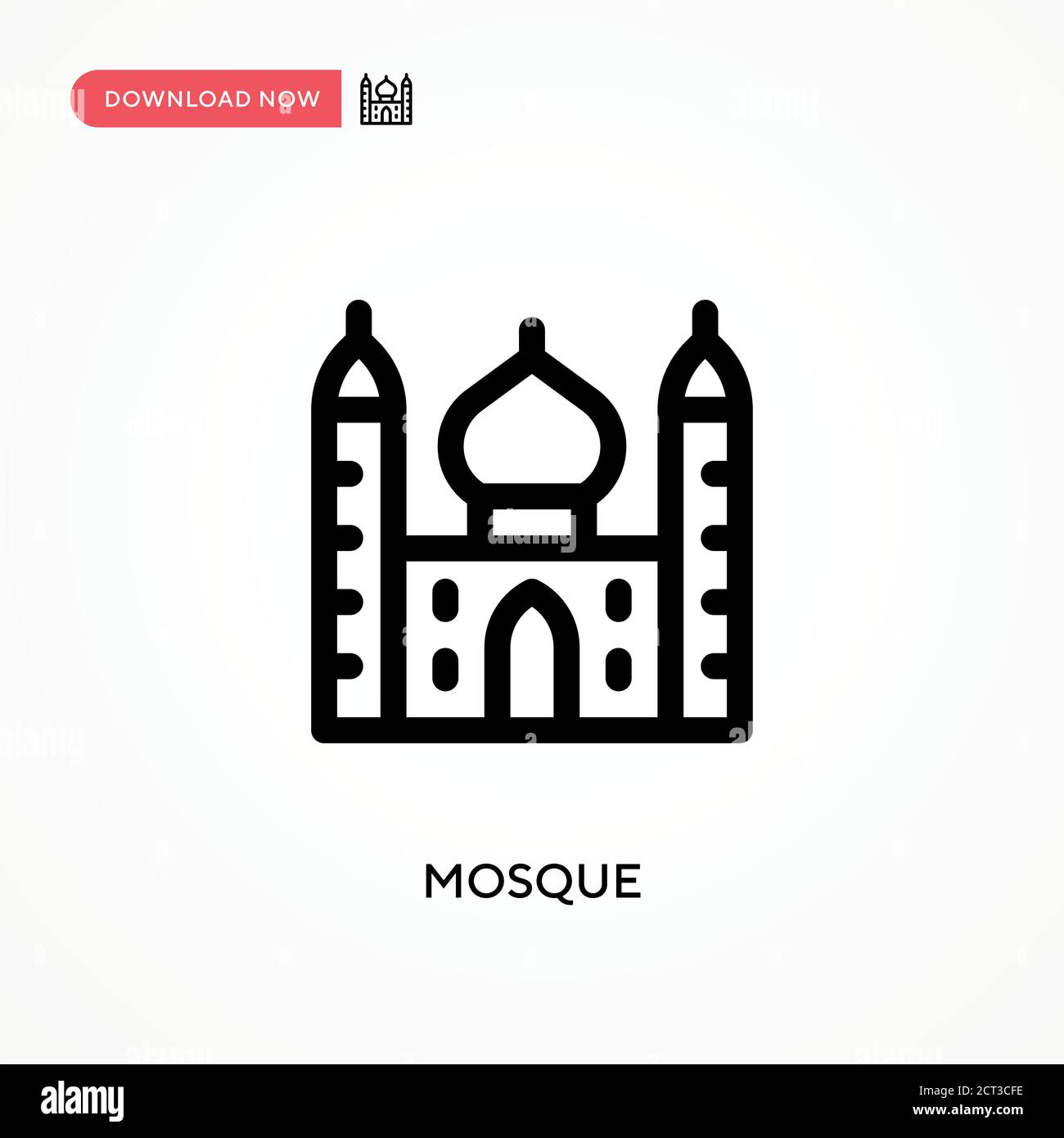 Icona semplice vettore moschea. Illustrazione vettoriale semplice e moderna per siti Web o applicazioni mobili Illustrazione Vettoriale