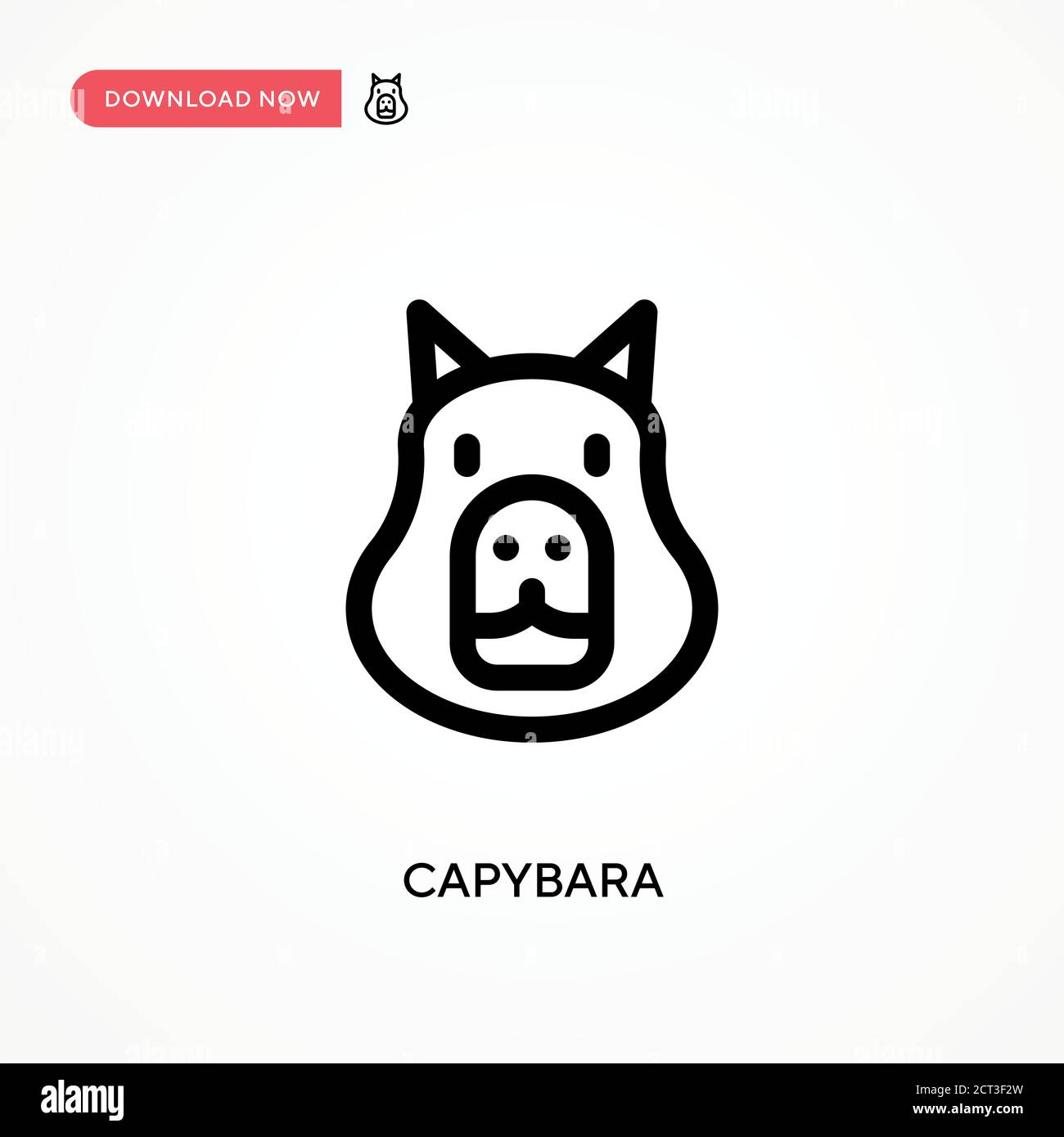 Capybara icona vettore semplice. Illustrazione vettoriale semplice e moderna per siti Web o applicazioni mobili Illustrazione Vettoriale