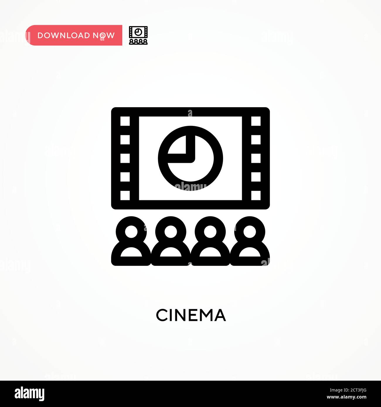 Icona vettore semplice cinema. Illustrazione vettoriale semplice e moderna per siti Web o applicazioni mobili Illustrazione Vettoriale