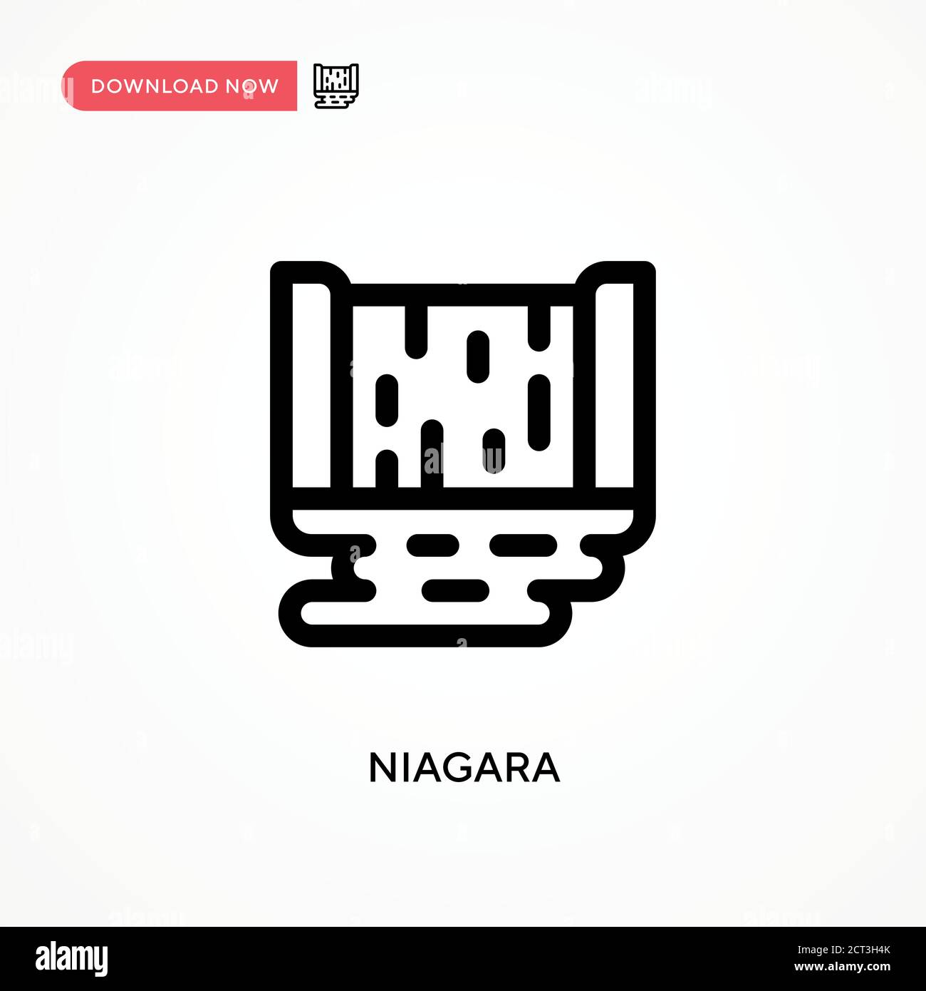 Icona vettore semplice Niagara. Illustrazione vettoriale semplice e moderna per siti Web o applicazioni mobili Illustrazione Vettoriale