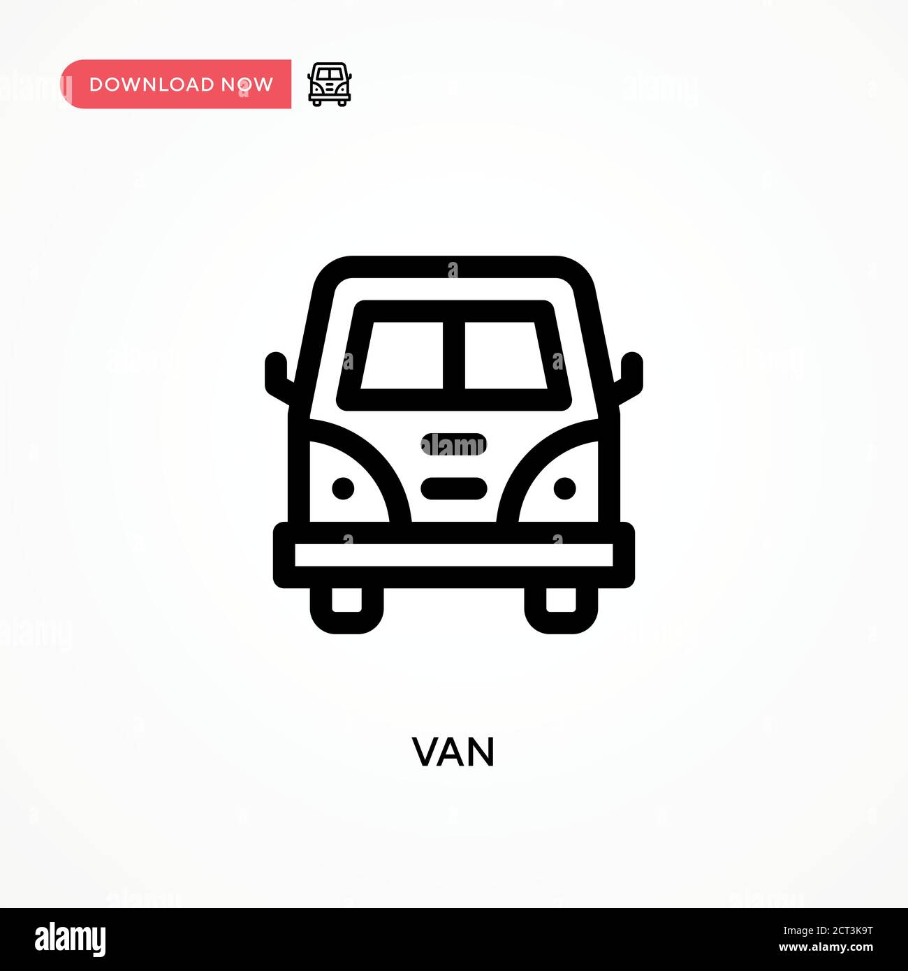 Icona vettore semplice van. Illustrazione vettoriale semplice e moderna per siti Web o applicazioni mobili Illustrazione Vettoriale