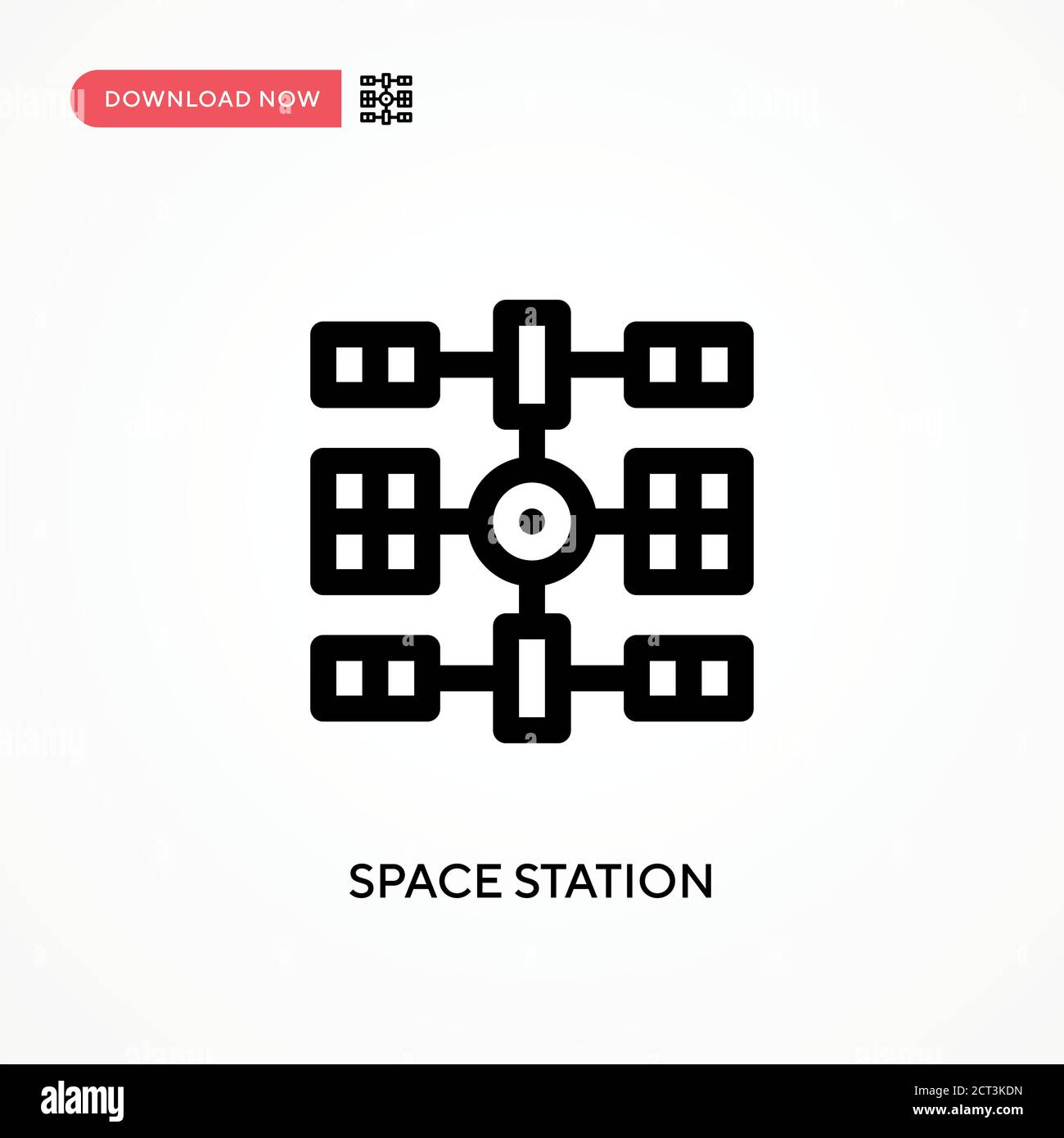 Icona vettore semplice stazione spaziale. Illustrazione vettoriale semplice e moderna per siti Web o applicazioni mobili Illustrazione Vettoriale