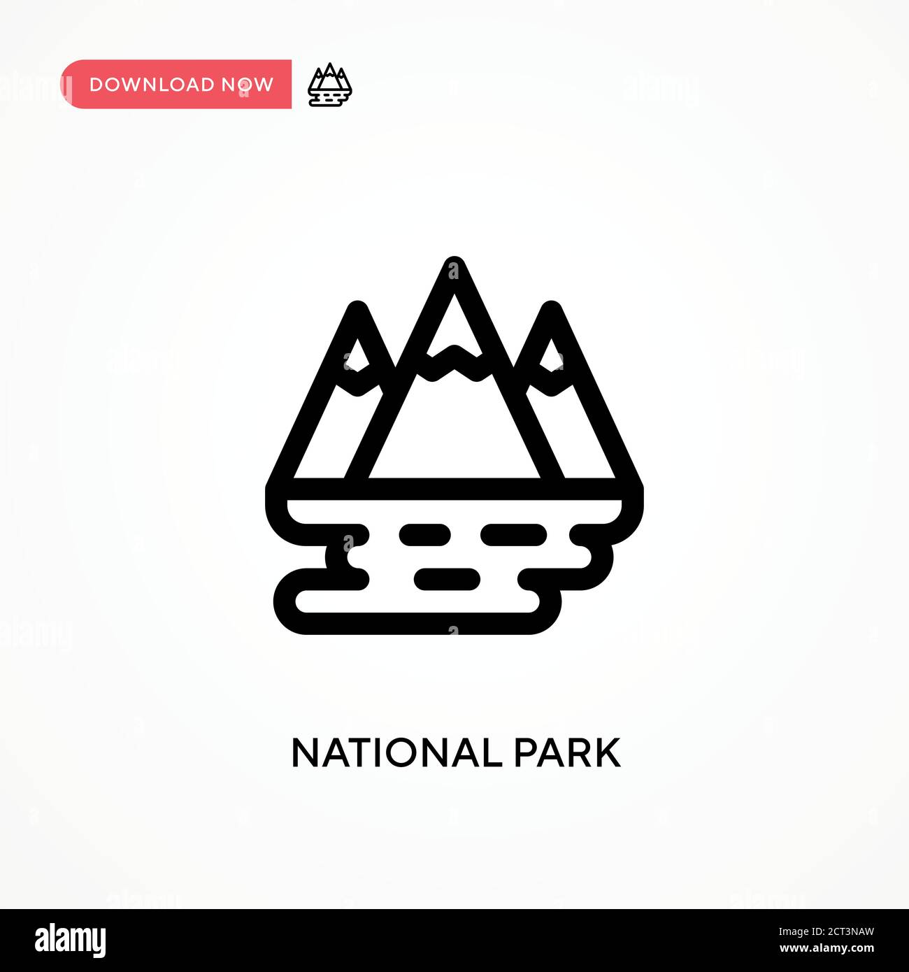 Icona vettore semplice del Parco Nazionale. Illustrazione vettoriale semplice e moderna per siti Web o applicazioni mobili Illustrazione Vettoriale