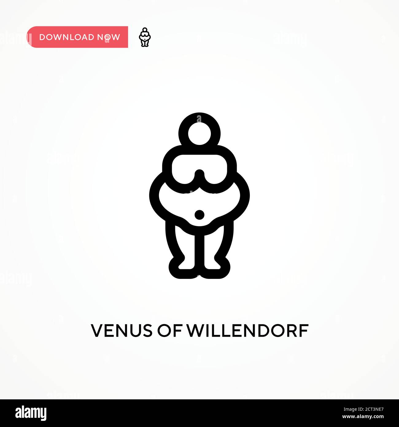 Venere di willendorf icona vettore semplice. Illustrazione vettoriale semplice e moderna per siti Web o applicazioni mobili Illustrazione Vettoriale