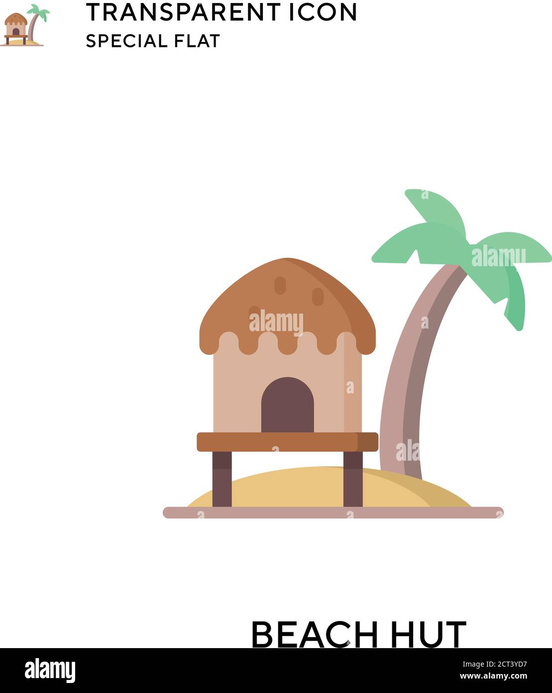 Icona vettore capanna spiaggia. Illustrazione piatta. Vettore EPS 10. Illustrazione Vettoriale