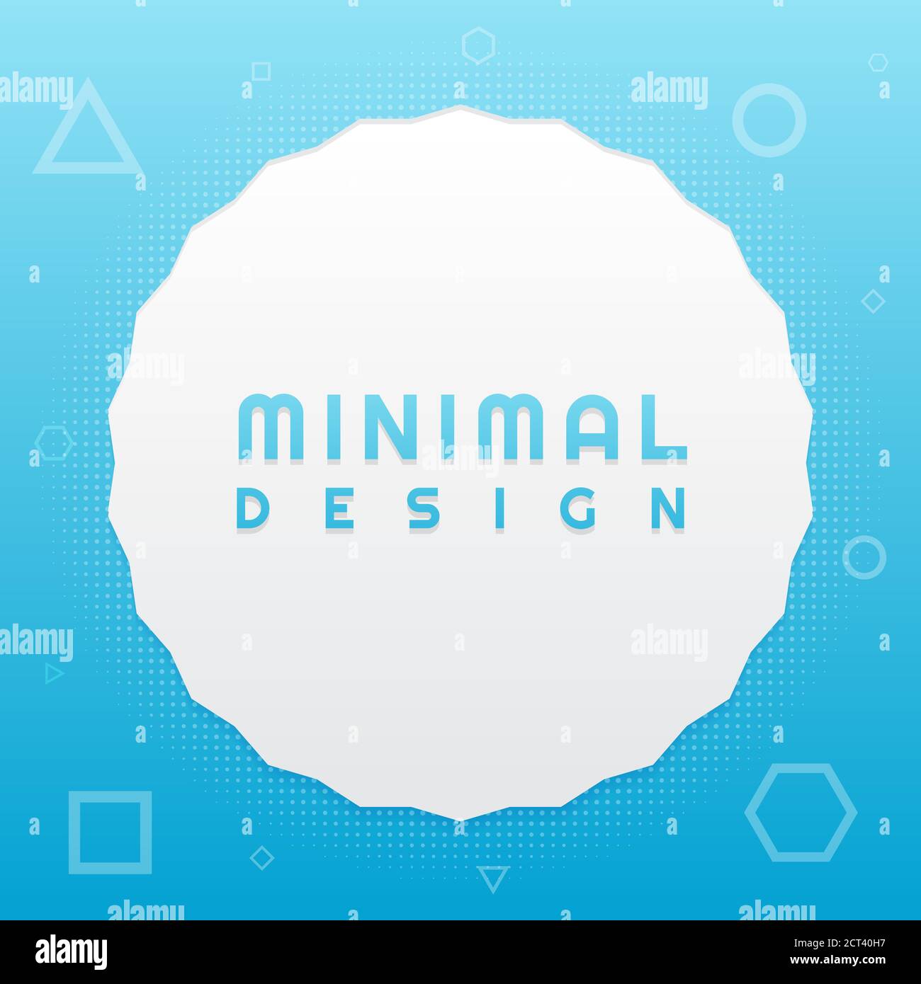 Disegno geometrico minimo stile colore ciano. Illustrazione vettoriale. Illustrazione Vettoriale