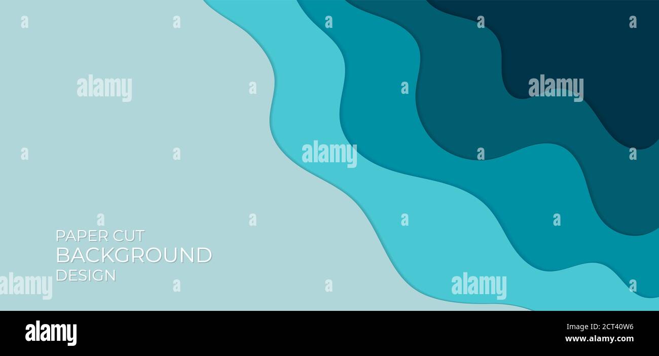 Forma di sovrapposizione delle onde dell'acqua fluida disegno blu con spazio. Illustrazione vettoriale. Illustrazione Vettoriale