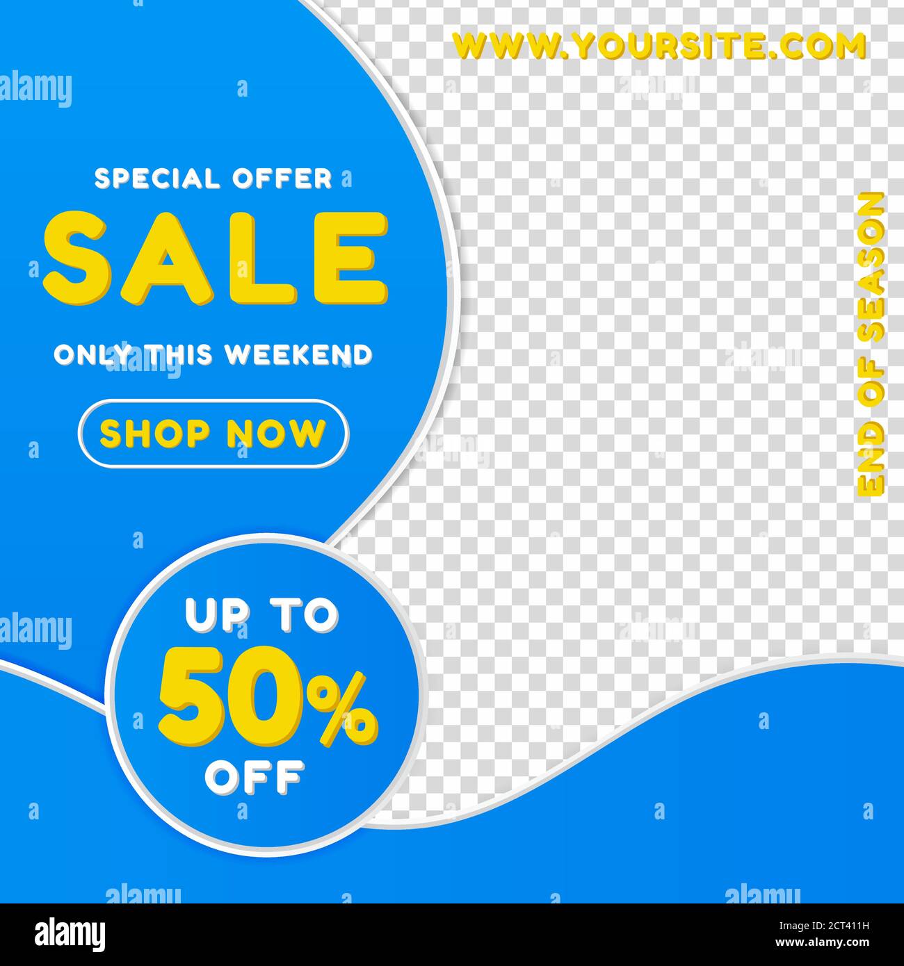 Vendita striscione fluido design cornice per l'immagine del prodotto. Illustrazione vettoriale. Illustrazione Vettoriale