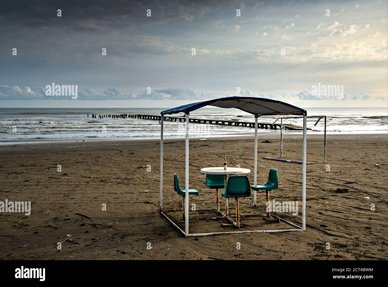 Spiaggia sul Mar Caspio, Bandar-e Anzali, Iran Foto Stock