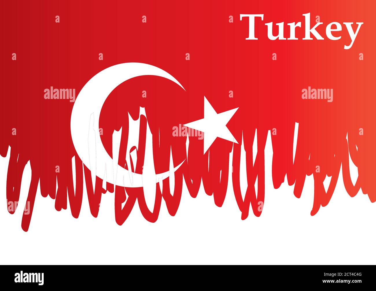 Bandiera della Turchia, bandiera turca, luminoso, colorato vettore illustrazione Illustrazione Vettoriale