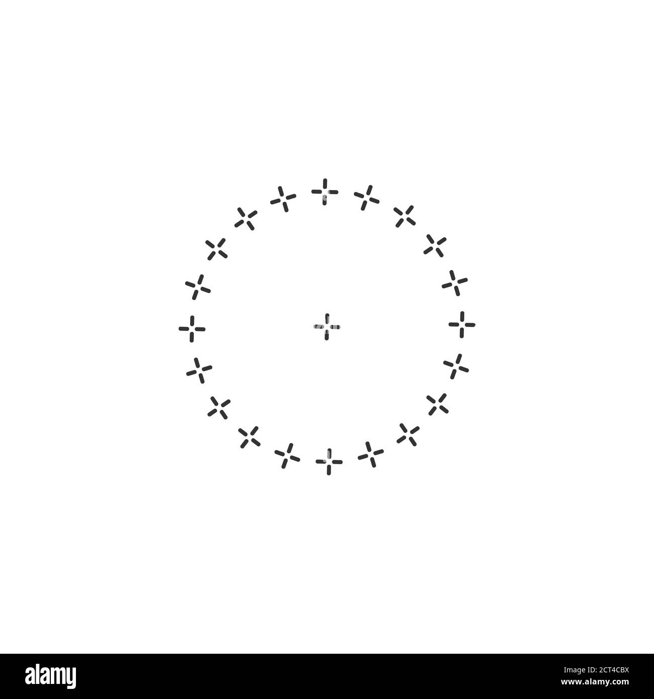 motivo ricamato circolare a croce per il tuo design. Illustrazione vettoriale di stock isolata su sfondo bianco. Illustrazione Vettoriale