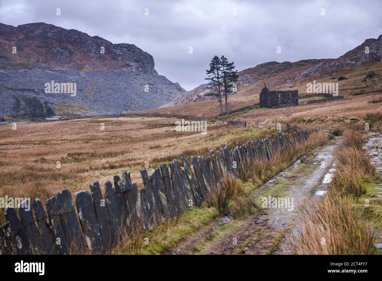 Cwmorthin Quarry, una cava dismessa a Tanygrisiau, vale di Ffestiniog, Gwynedd, Galles del Nord, Galles, Regno Unito, Europa Foto Stock