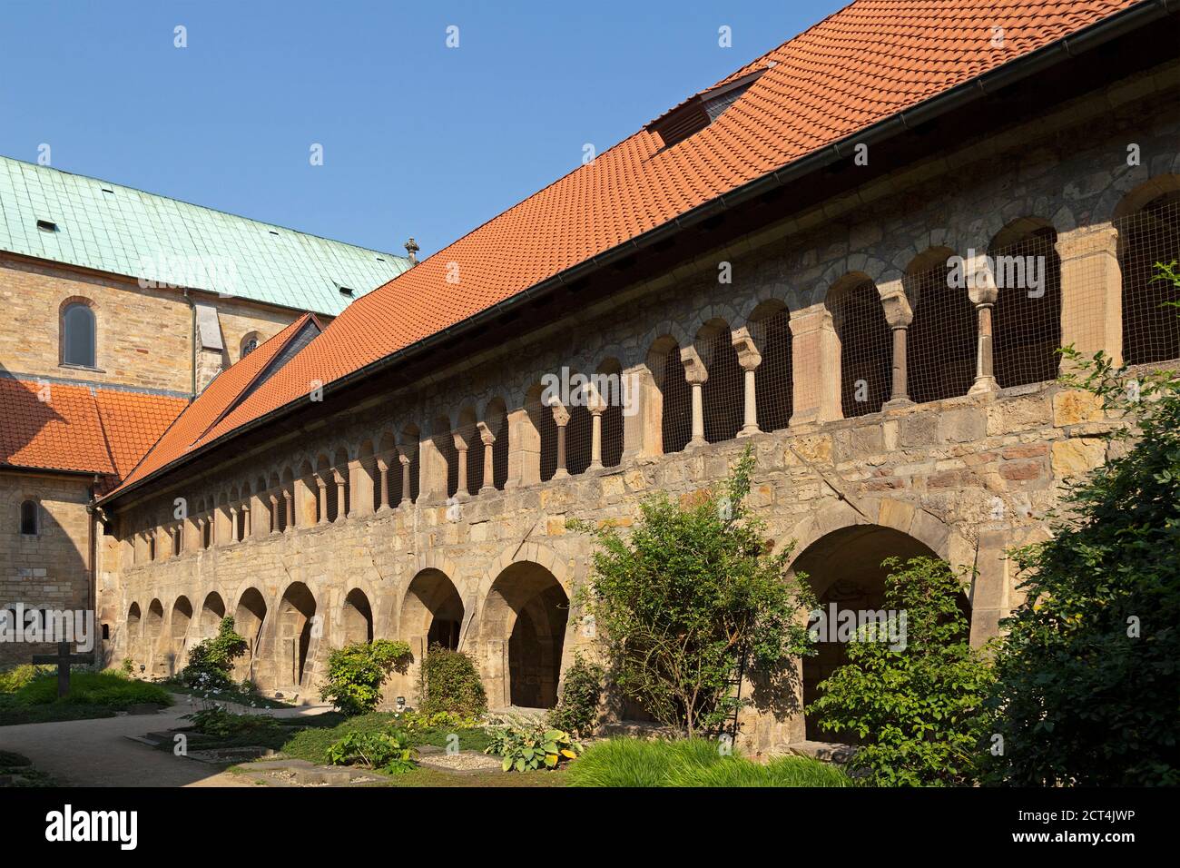 patio, cattedrale, Hildesheim, bassa Sassonia, Germania Foto Stock