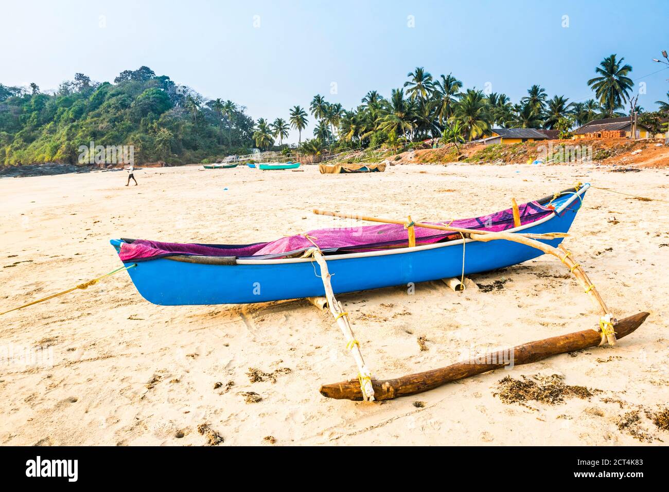 Barca da pesca, Talpona Beach, Goa Sud, India Foto Stock
