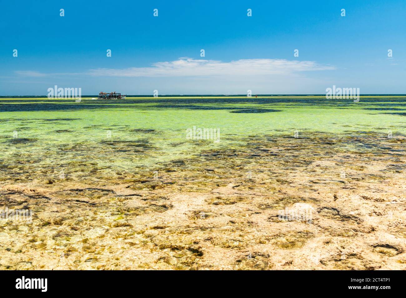 Watamu Bay Beach e le acque turchesi dell'Oceano Indiano, Watamu, Contea di Kilifi, Kenya Foto Stock